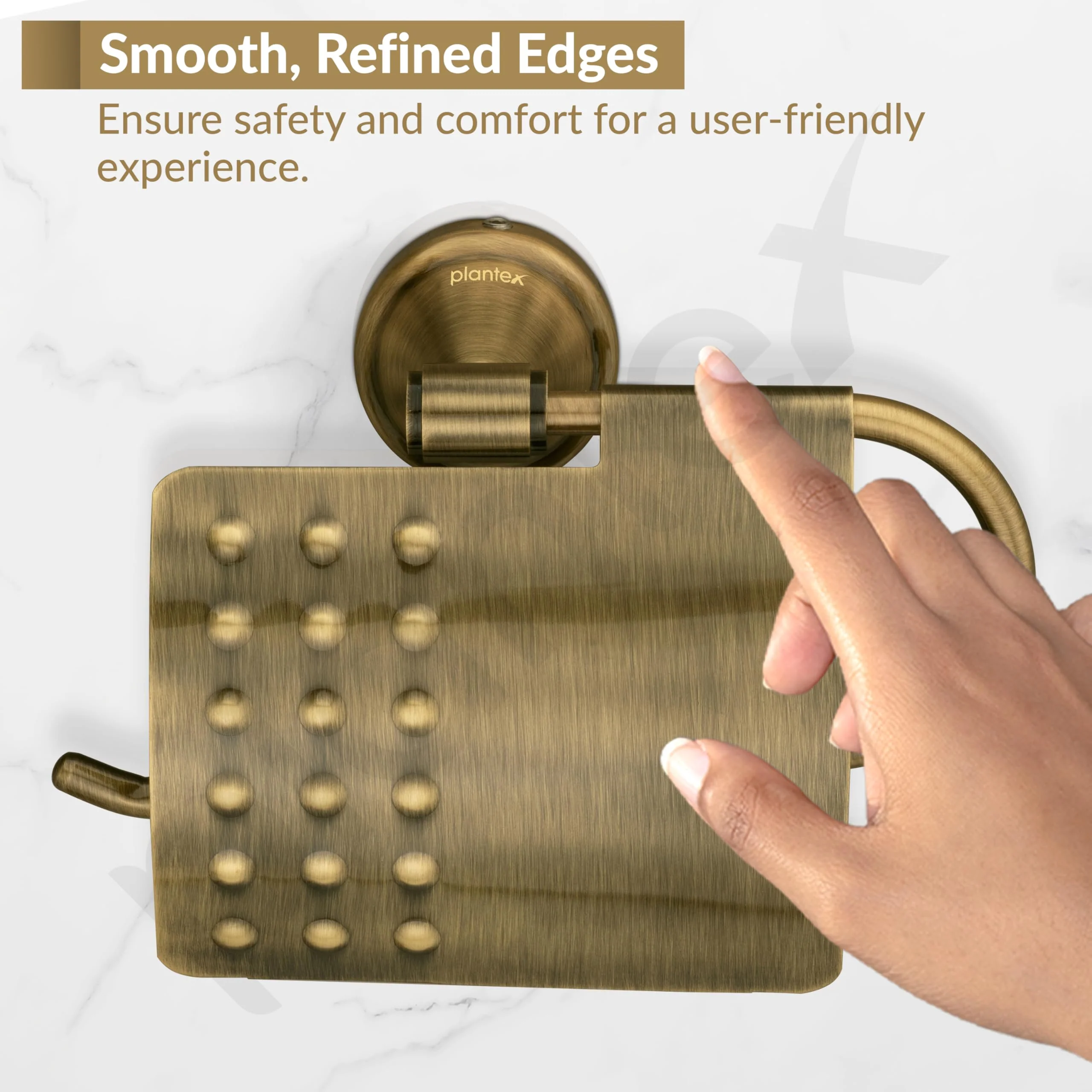 Plantex 304 Grade Stainless Steel Toilet Paper Roll Holder/Toilet Paper Holder/Tissue Paper Roll Holder for Bathroom Accessories - Niko (Brass Antique) - Image 7