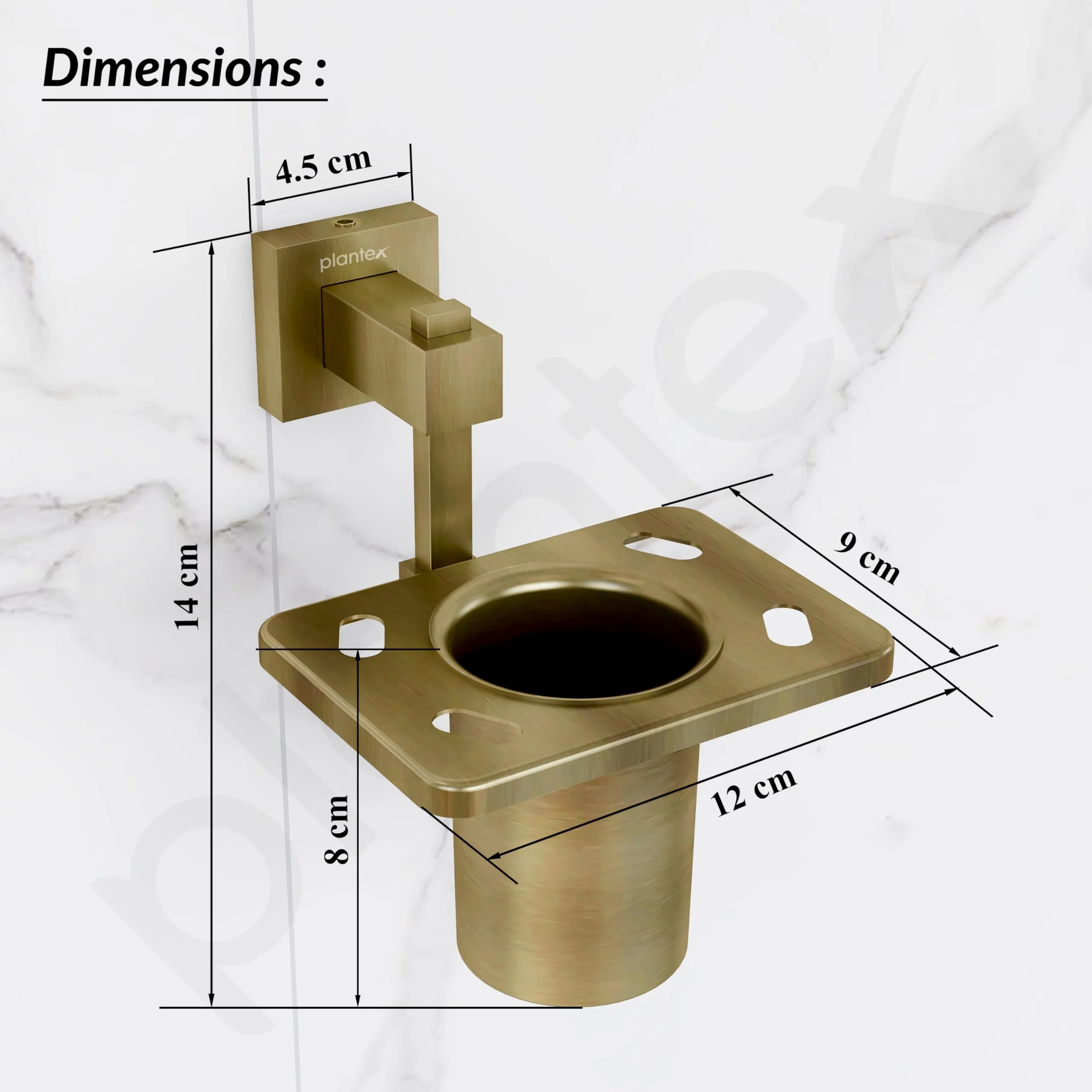 Plantex 304 Grade Stainless Steel Tooth Brush Holder/Tumbler Holder/Bathroom Accessories - Splash (Antique) - Image 3