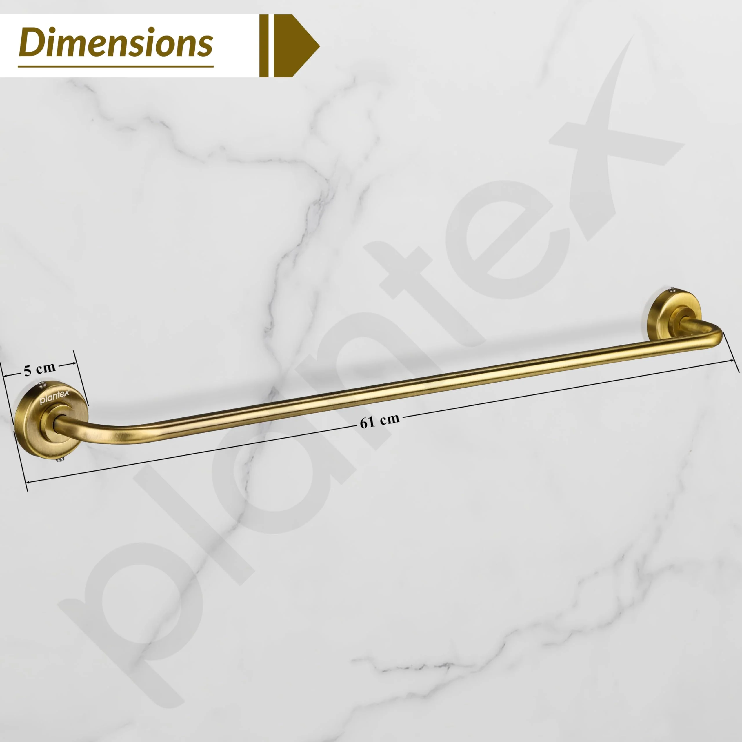 Plantex 304 Grade Stainless Steel Towel Hanger for Bathroom/Single Towel Rod/Bar/Bathroom Accessories - Daizy (Antique) - Image 4
