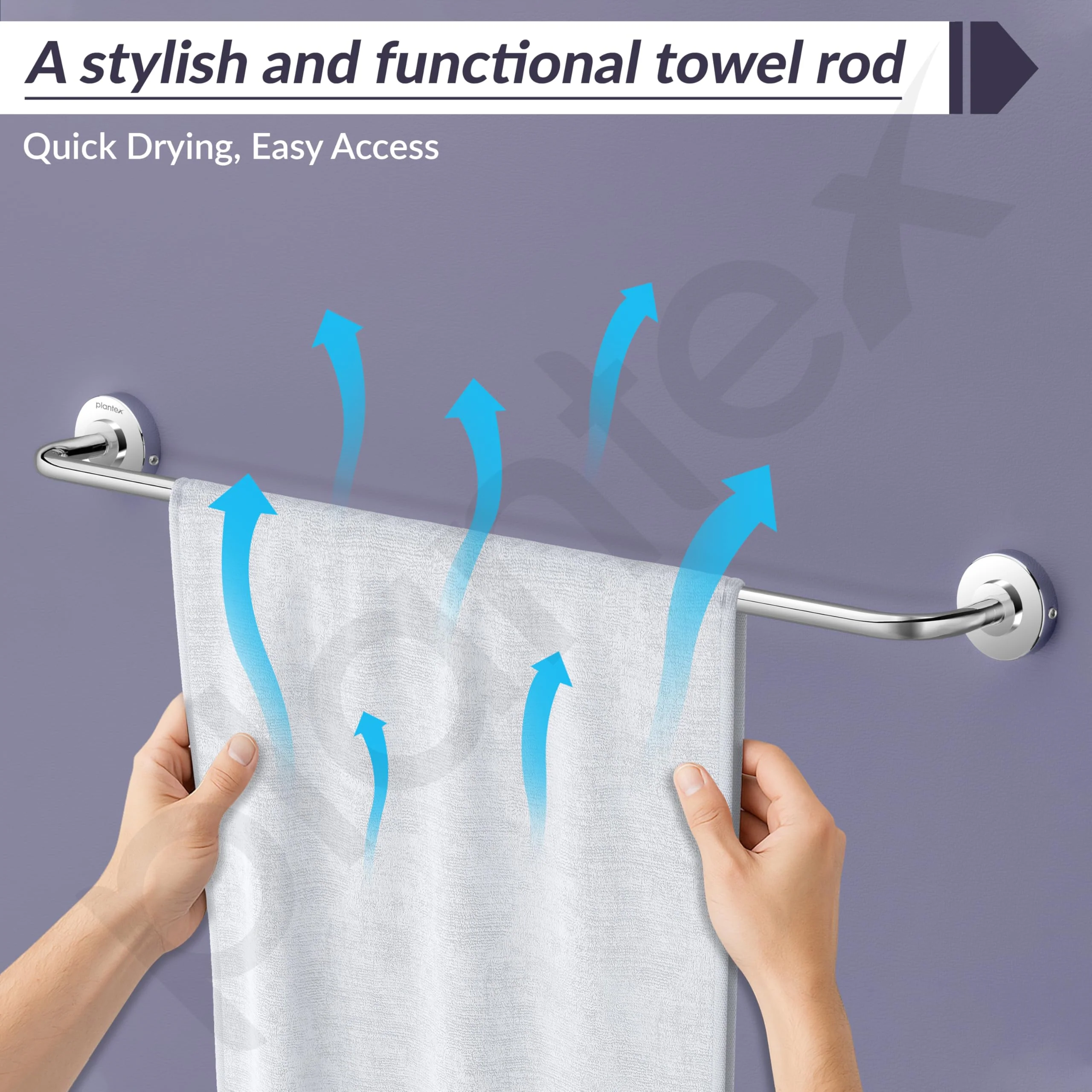 Plantex 304 Grade Stainless Steel Towel Hanger for Bathroom/Single Towel Rod/Towel Bar/Bathroom Accessories - Daizy (Chrome) - Image 7