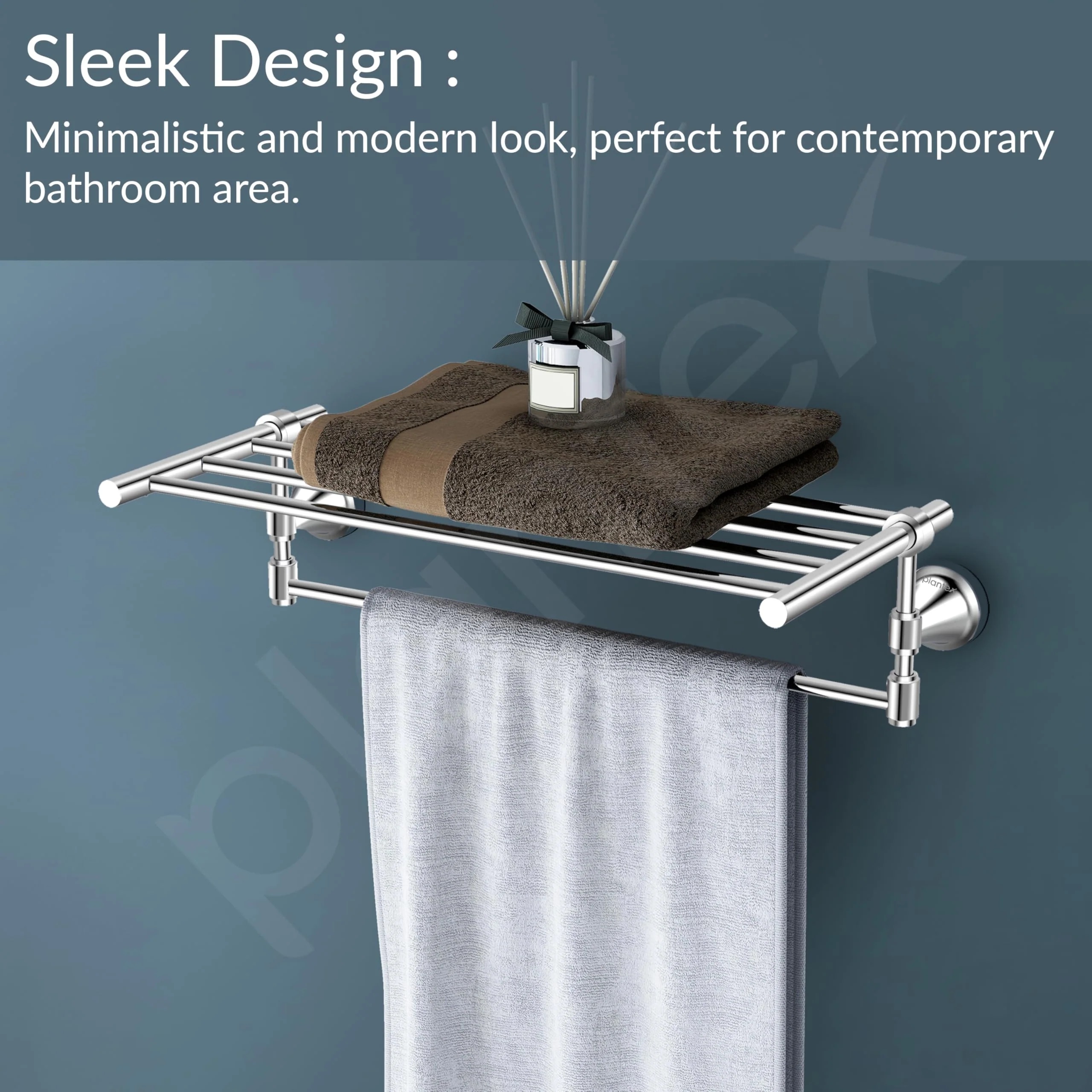 Plantex 304 Grade Stainless Steel Towel Rack for Bathroom/Towel Stand/Hanger/Bathroom Accessories - Niko (18 Inch-Chrome) - Image 5