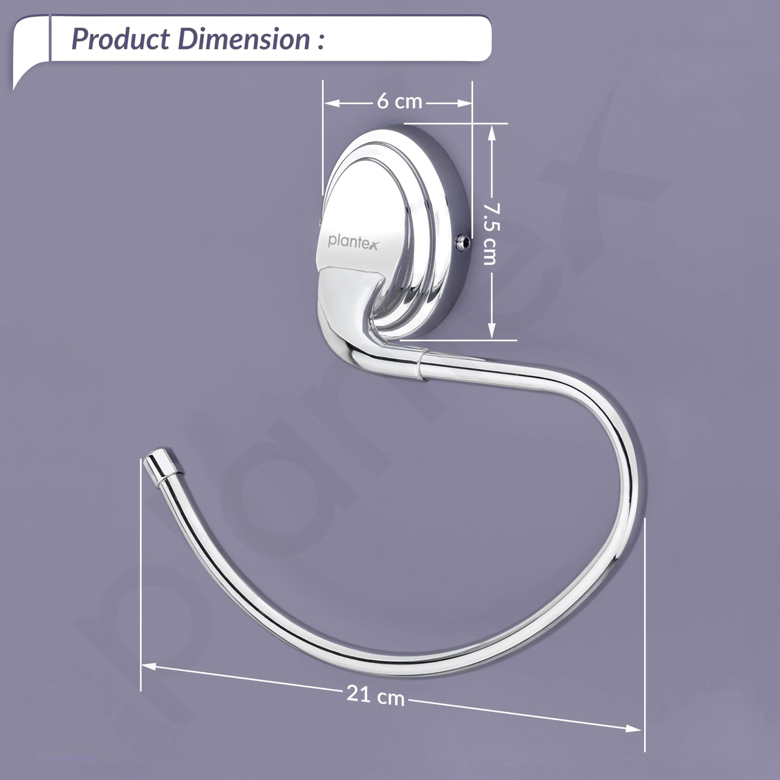 Plantex 304 Grade Stainless Steel Towel Ring for Bathroom/Hand Napkin Holder for Washbasin/Bathroom Accessories - Cubic (Chrome) - Image 2