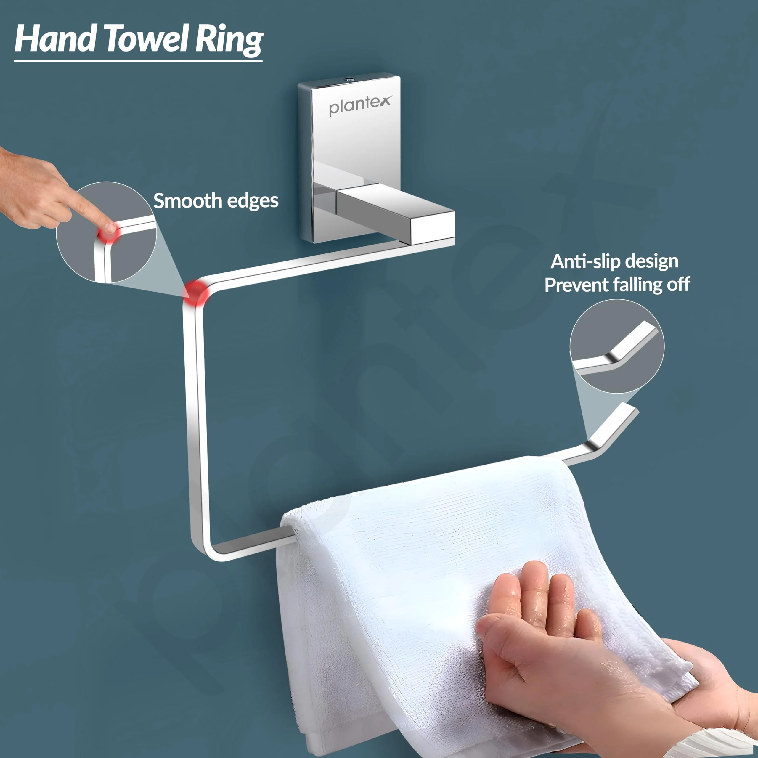 Plantex 304 Grade Stainless Steel Towel Ring for Bathroom/Napkin Hanger for Washbasin/Napkin Holder/Bathroom Accessories - iris (Chrome) - Image 7