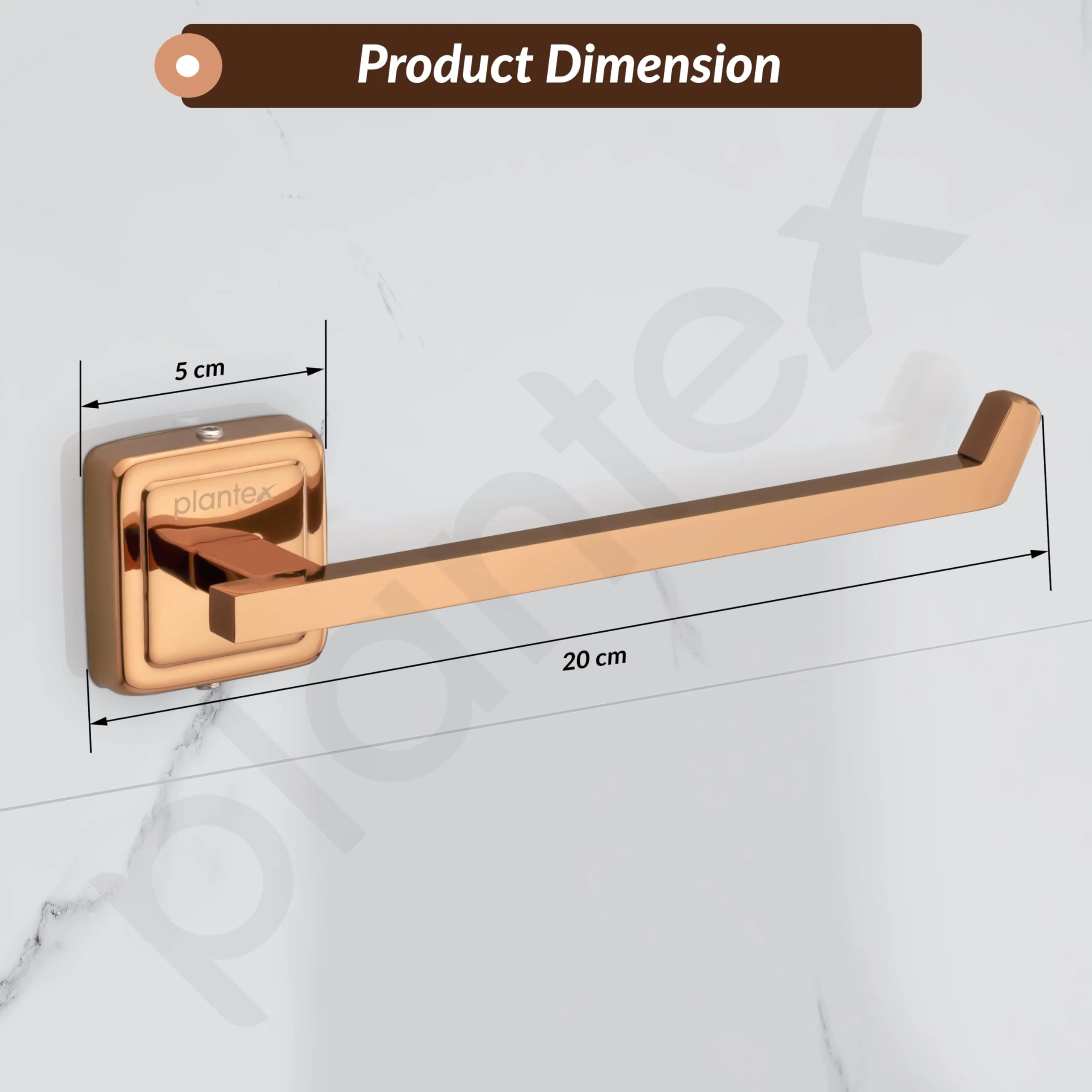 Plantex 304 Grade Stainless Steel Towel Ring for Wash Basin/Napkin Hanger for Bathroom/Towel Hanger/Towel Holder/Bathroom Accessories - Decan (Rose Gold) - Image 5