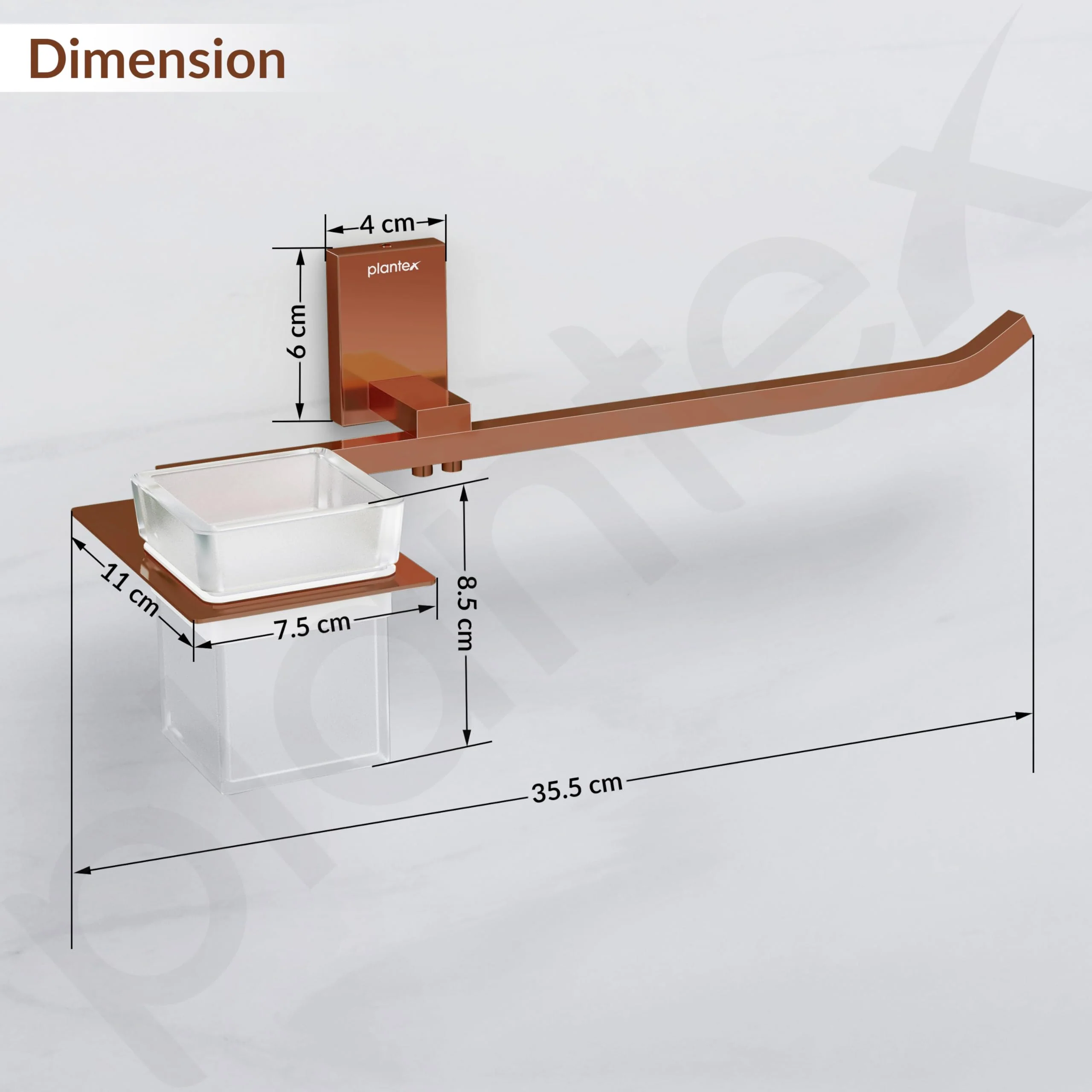 Plantex 304 Grade Stainless Steel Towel Ring with Tumbler Holder/Wash Basin Towel Hanger/Toothbrush HolderBathroom Accessories (Crystal - PVD Rose Gold) - Image 3