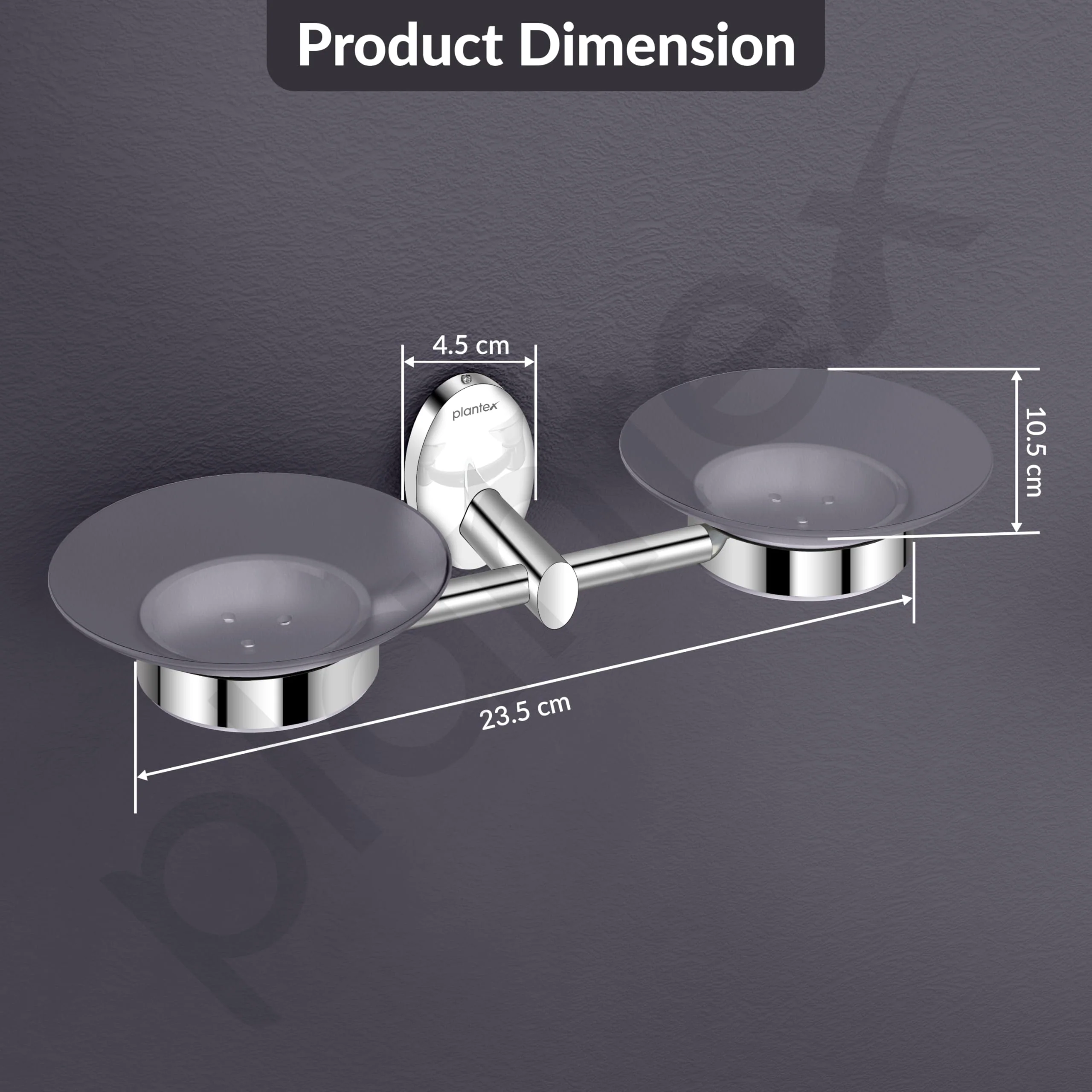 Plantex 304 Grade Stainless Steel Twin Soap Holder for Bathroom and Wash Basin/Soap Dish/Soap Holder/Bathroom Accessories - Oreva (Chrome) - Image 3