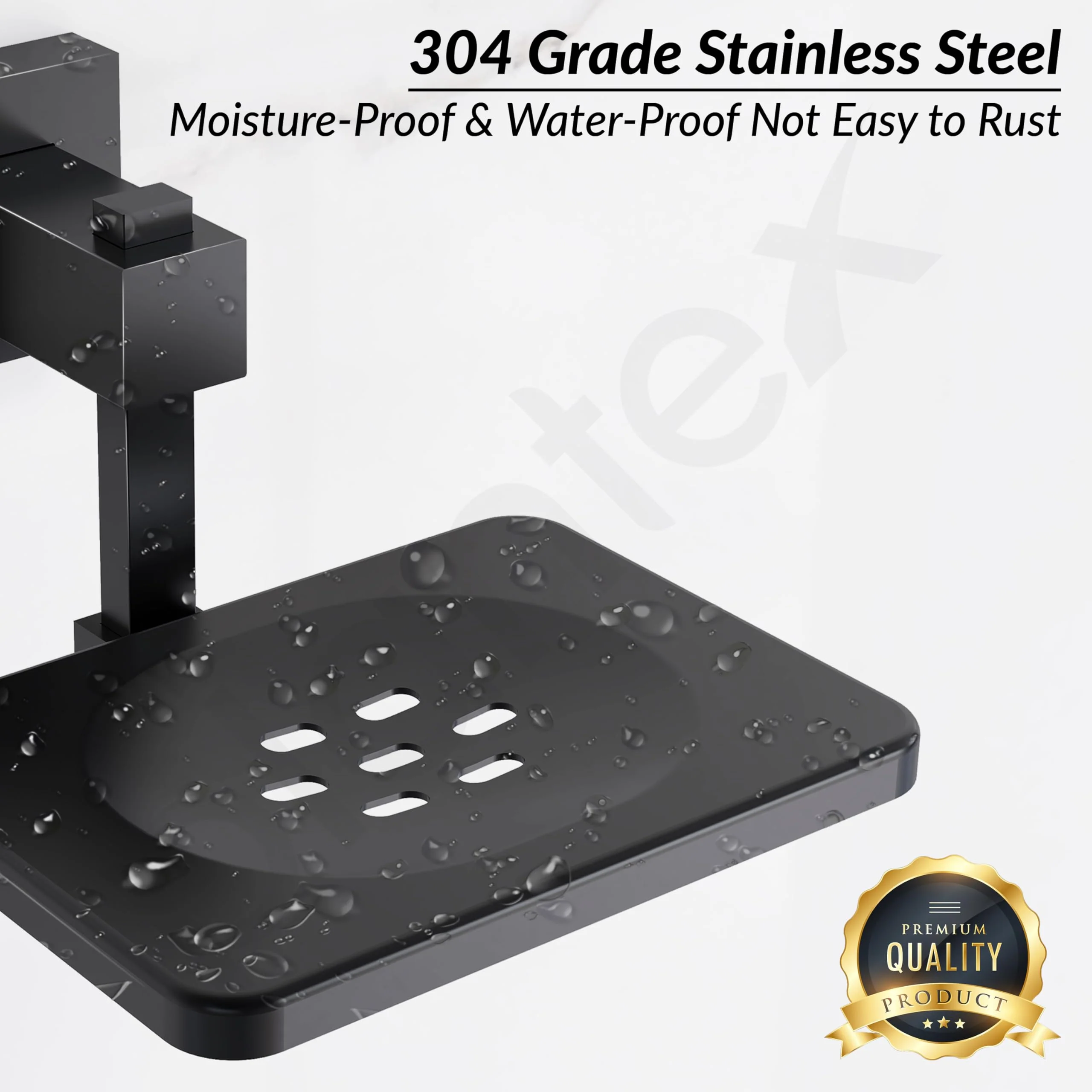 Plantex 304 Grade Stainless Steel Wall Mounted Soap Holder for Bathroom/Soap Stand/Soap Dish/Bathroom Accessories - Splash (Black) - Image 4