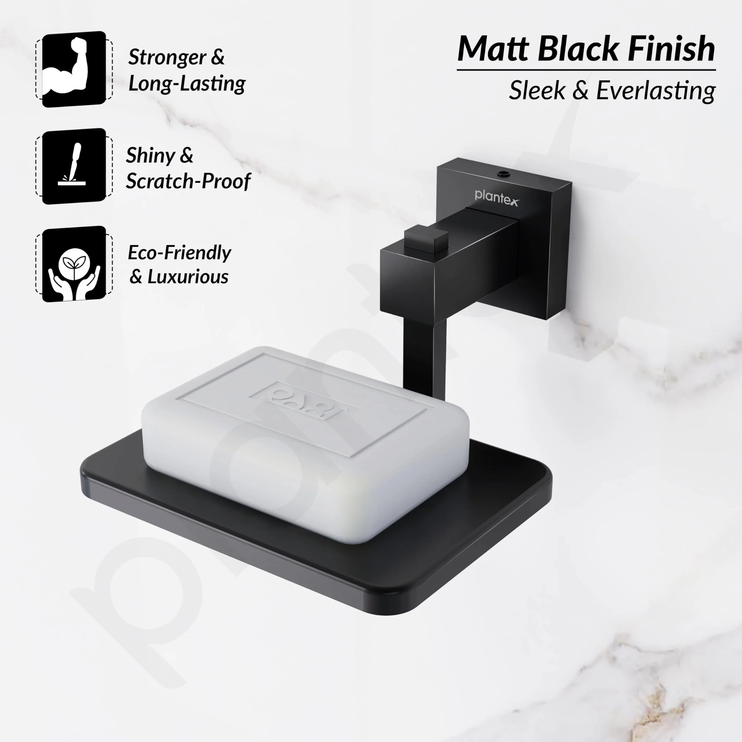 Plantex 304 Grade Stainless Steel Wall Mounted Soap Holder for Bathroom/Soap Stand/Soap Dish/Bathroom Accessories - Splash (Black) - Image 5