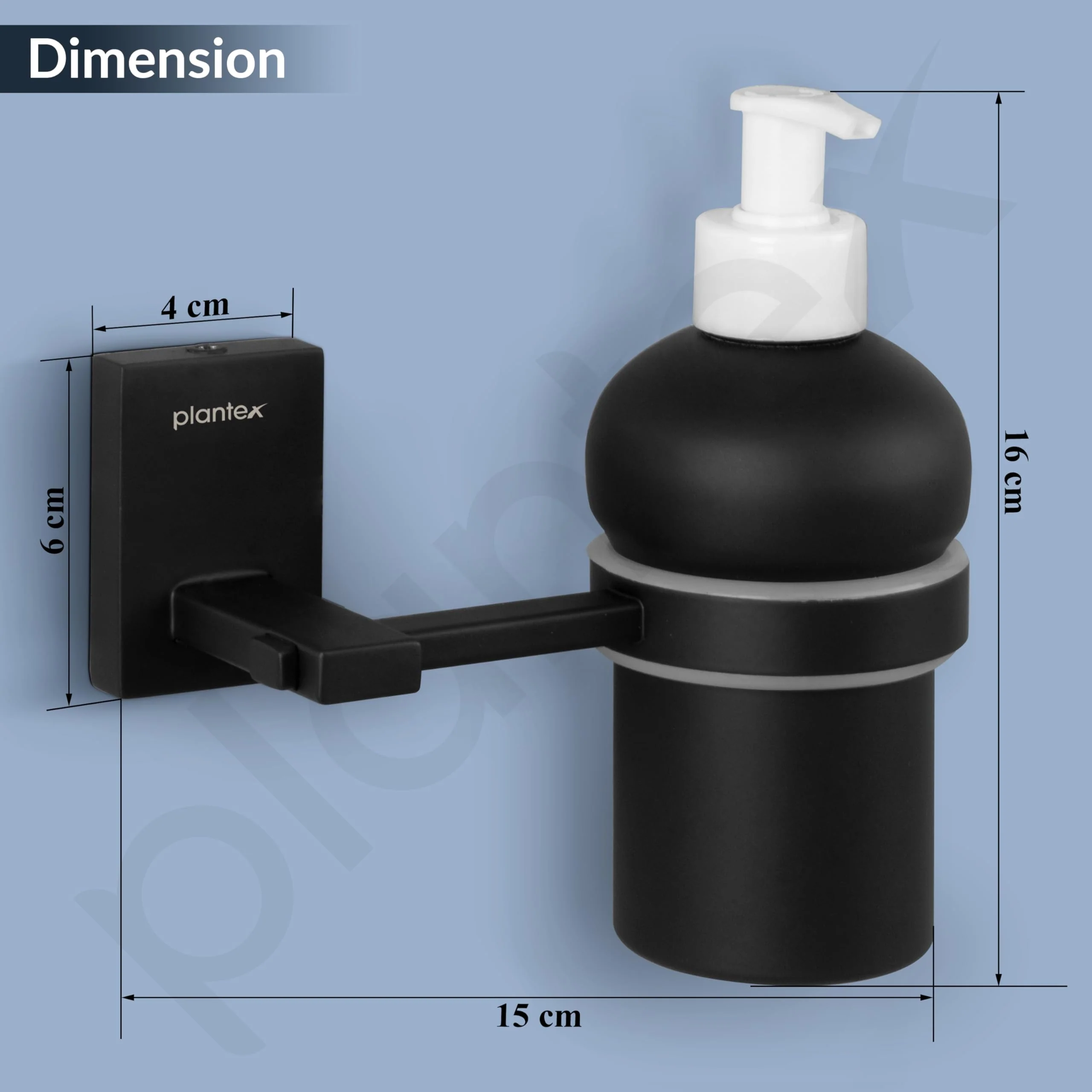 Plantex 304 Grade Stainless Steel Wash Basin Hand Wash Holder and Dispenser for Liquid Soap for Bathroom Accessories - Senso (Black) - Image 3