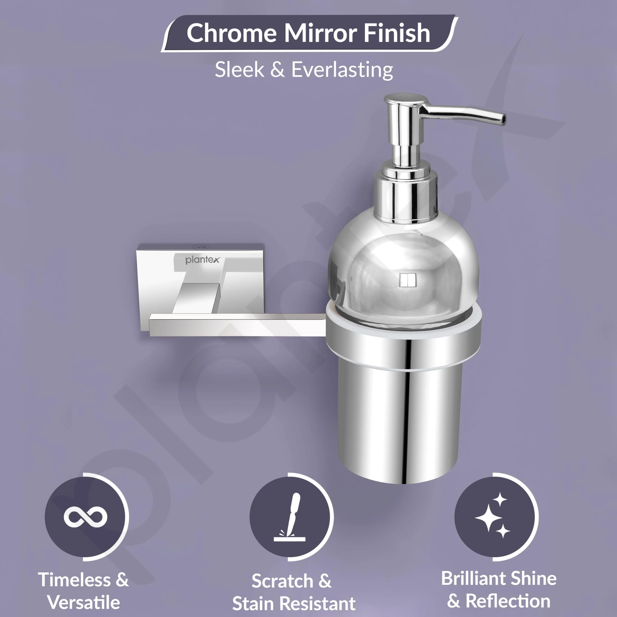 Plantex 304 Grade Stainless Steel wash Basin Handwash Holder and Dispenser for Liquid Soap Bathroom Accessories - Benz (Chrome) - Image 3