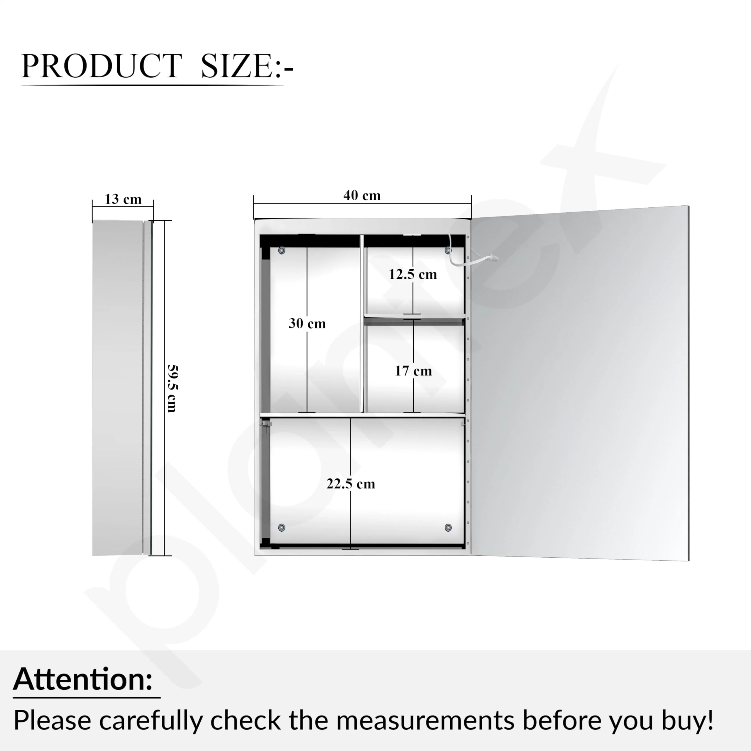 Plantex 304 Stainless Steel Bathroom Mirror Cabinet/Mirror Cabinet for Wash Basin/Bathroom Organiser with Mirror (16x24 Inch|LED, Defogger & Bluetooth|Chrome) - Image 3