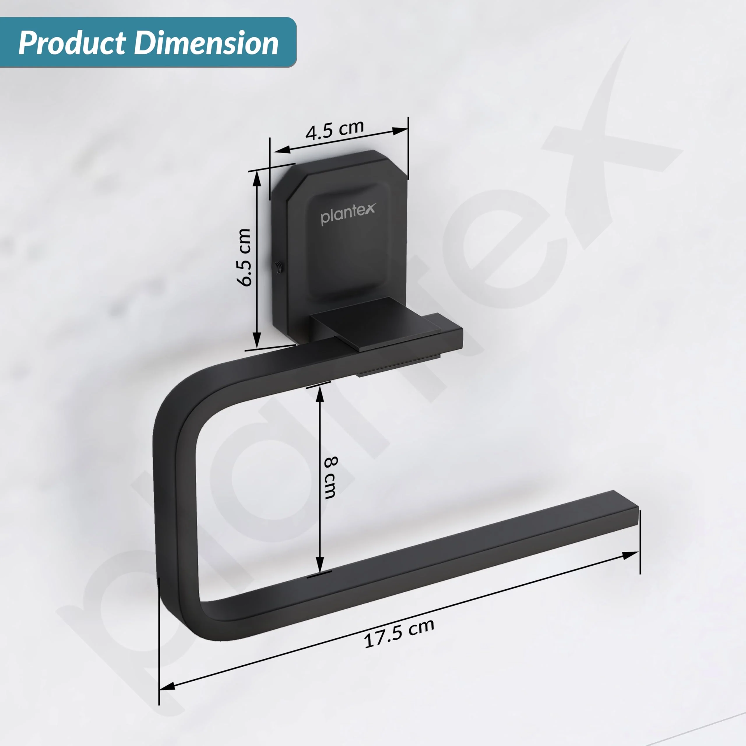 Plantex 304 Stainless Steel Napkin Holder for Wash Basin/Towel Ring for Bathroom/Towel Hanger/Bathroom Accessories - Cute (Black) - Image 5