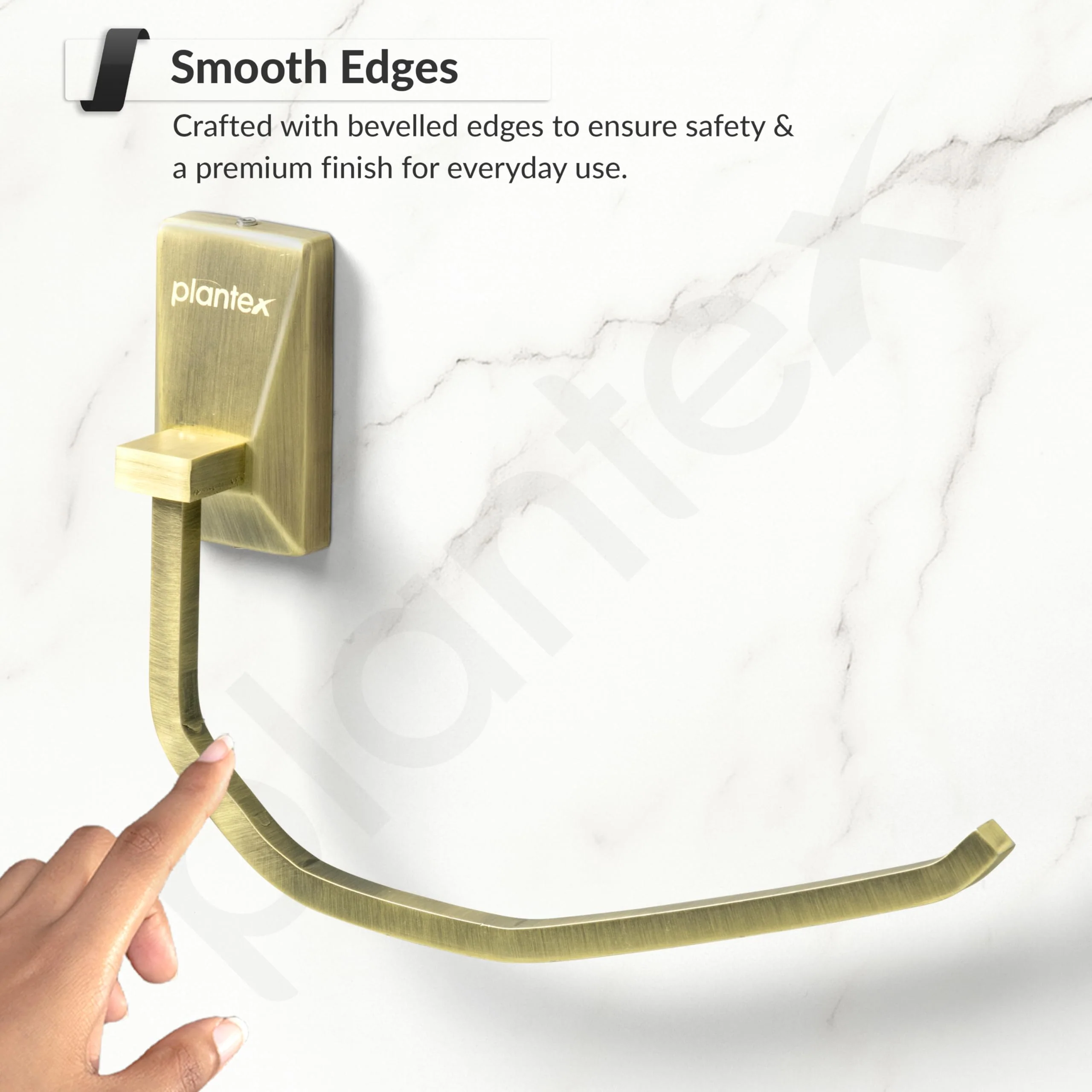 Plantex 304 Stainless Steel Rotatable Towel Hanger for Washbasin/Towel Ring for Bathroom/Towel Hanger/Napkin Holder/Bathroom Accessories - Crystal (Brass Antique) - Image 7