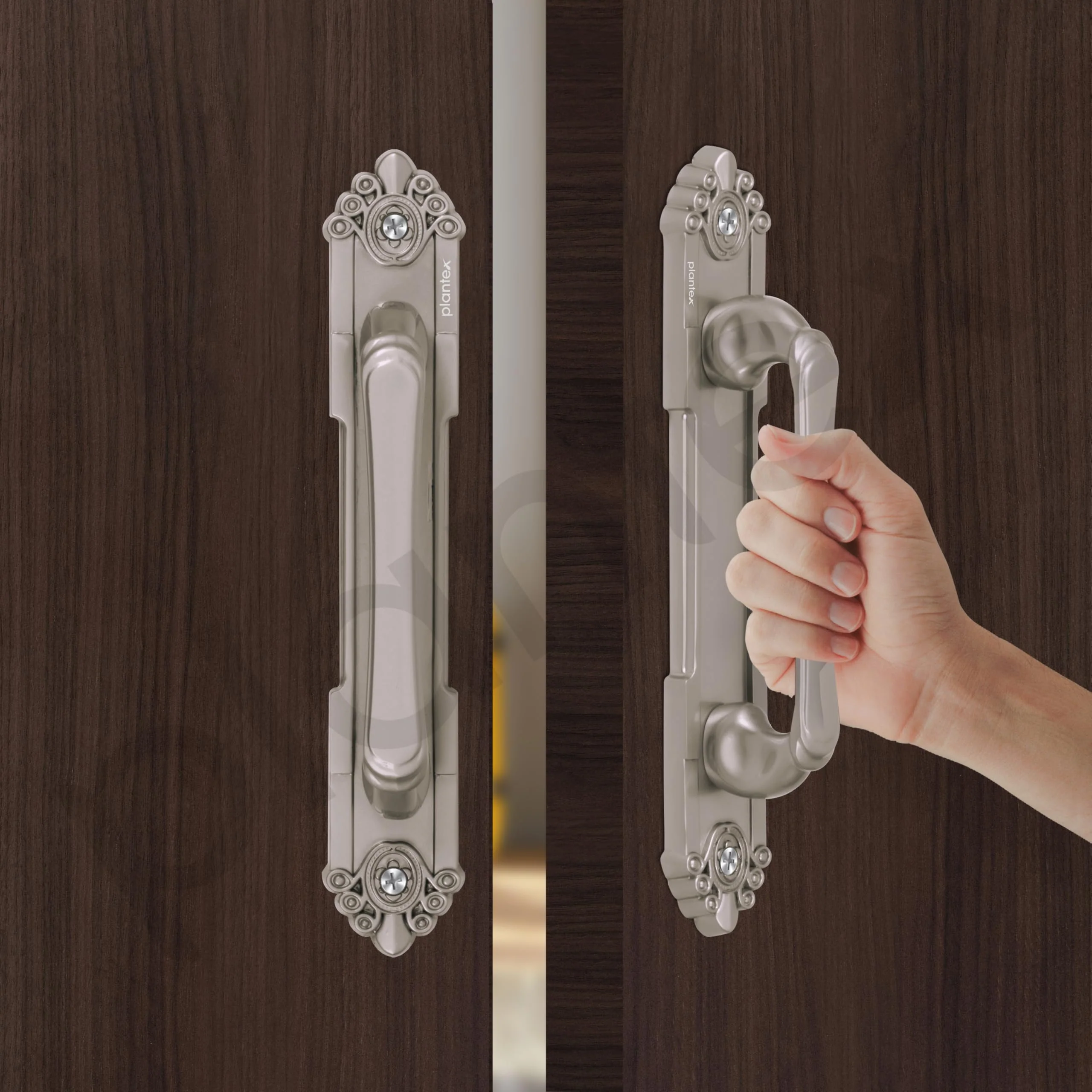 Plantex 8 Inch Heavy Duty Main Door Handle/Pull Push Handle for Main Door Home & Hotel/3 Years Warranty Pack of 2 (Satin, Silver) - Image 5