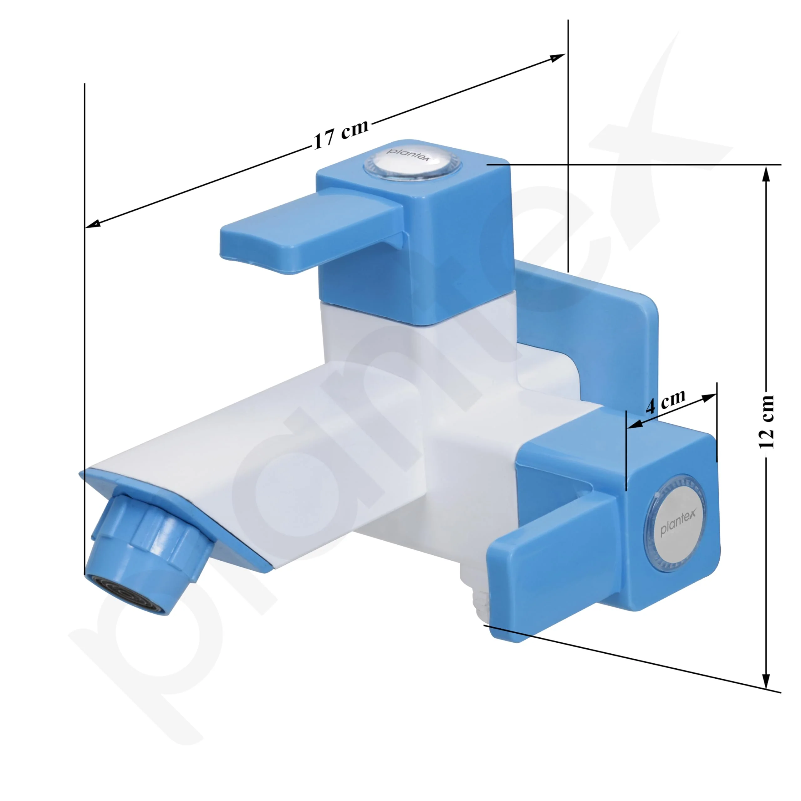 Plantex ABS Plastic ES-117 Single Lever 2 in 1 tap for Kitchen with Plastic Flange for Bathroom Wash Basins (Blue & White) - Image 4