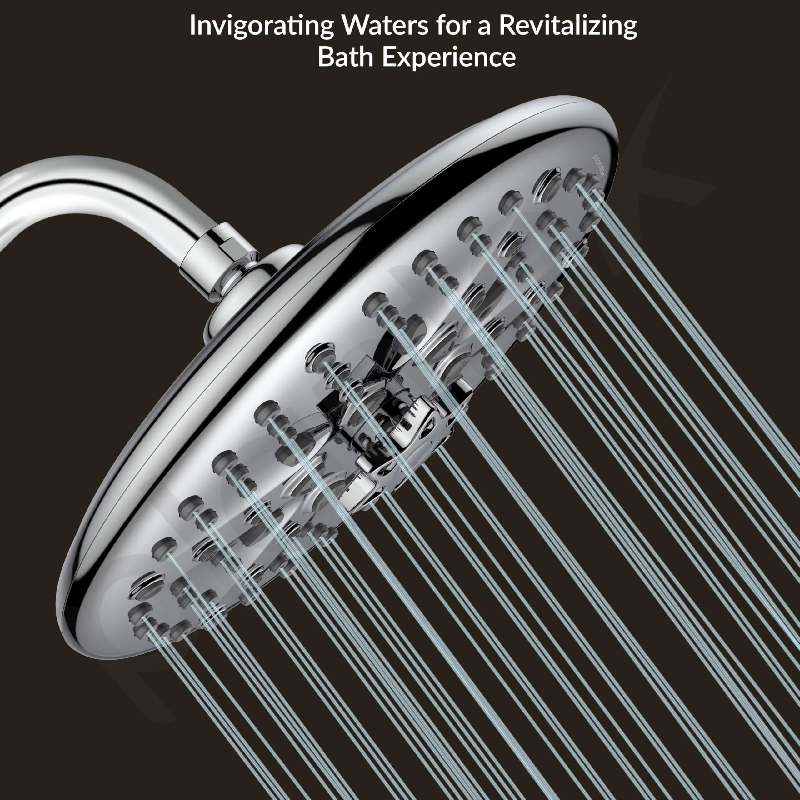 Plantex Abs Shower Head For Bathroom/8 Different Modes Shower Head/Overhead Shower Without Arm/Rain Shower Head For Bathroom - (Chrome) - Image 6