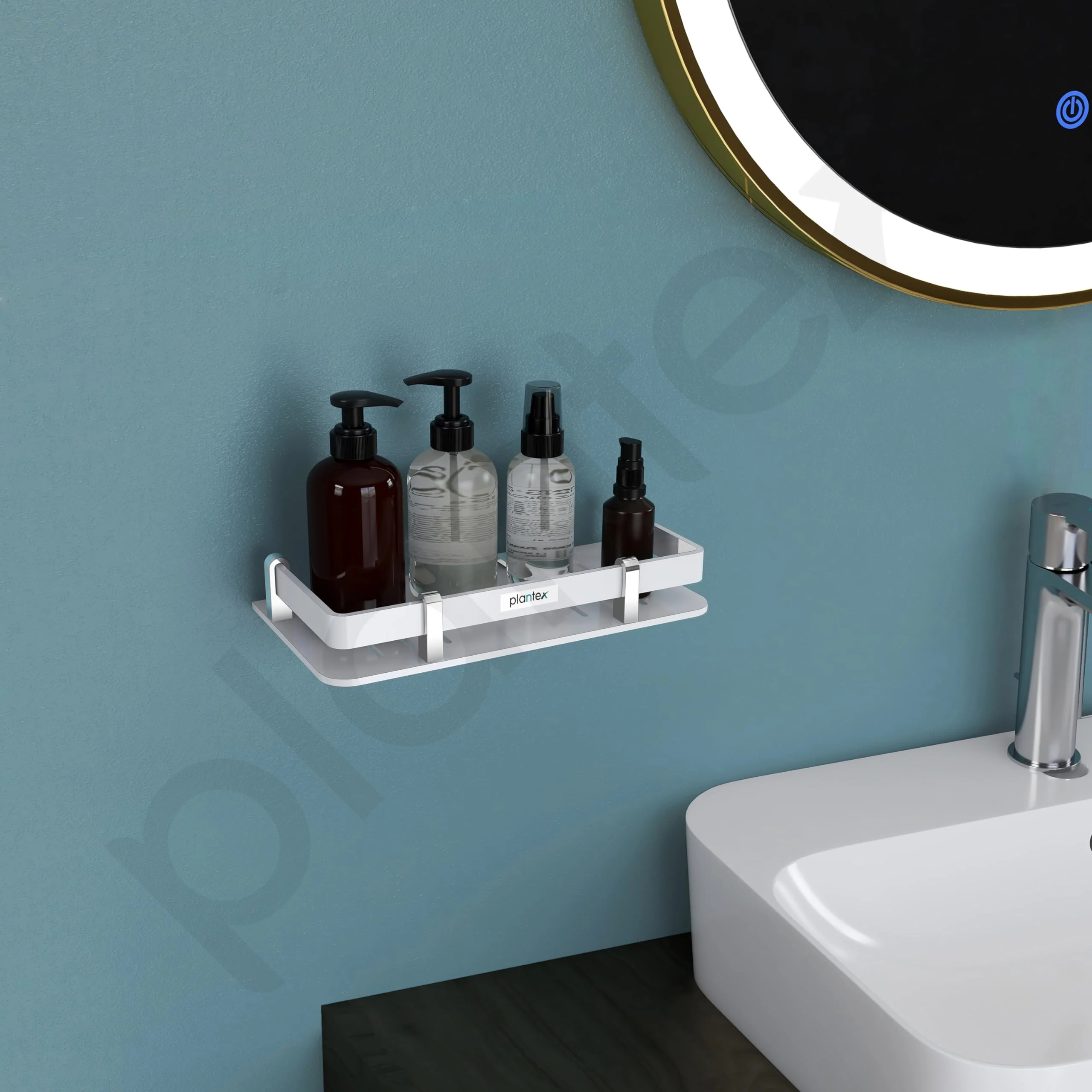 Plantex Acrylic Bathroom Organizer/Shelf for Kitchen/Wall - Accessories (9x5 Inches-White) - Image 2