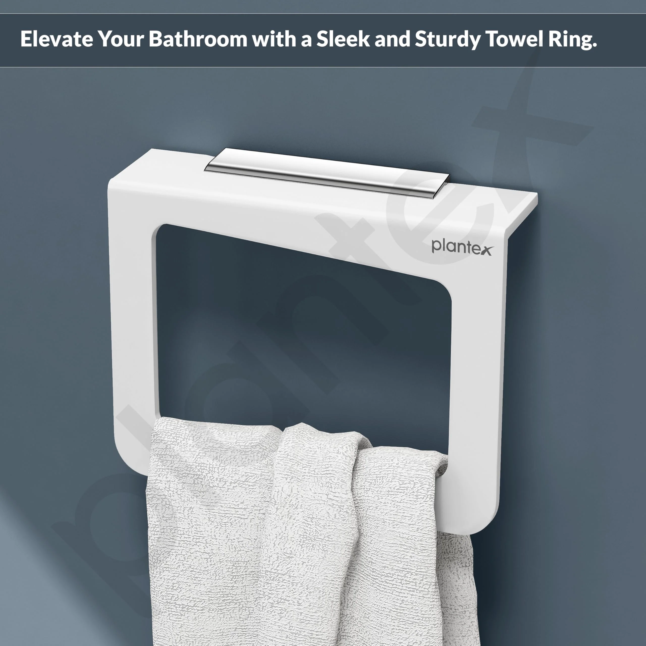 Plantex Acrylic Towel Holder for Bathroom/Napkin Hanger for Wash Basin/Hand Towel Hanger/Kitchen/Bathroom Accessories - (Square-White) - Image 6