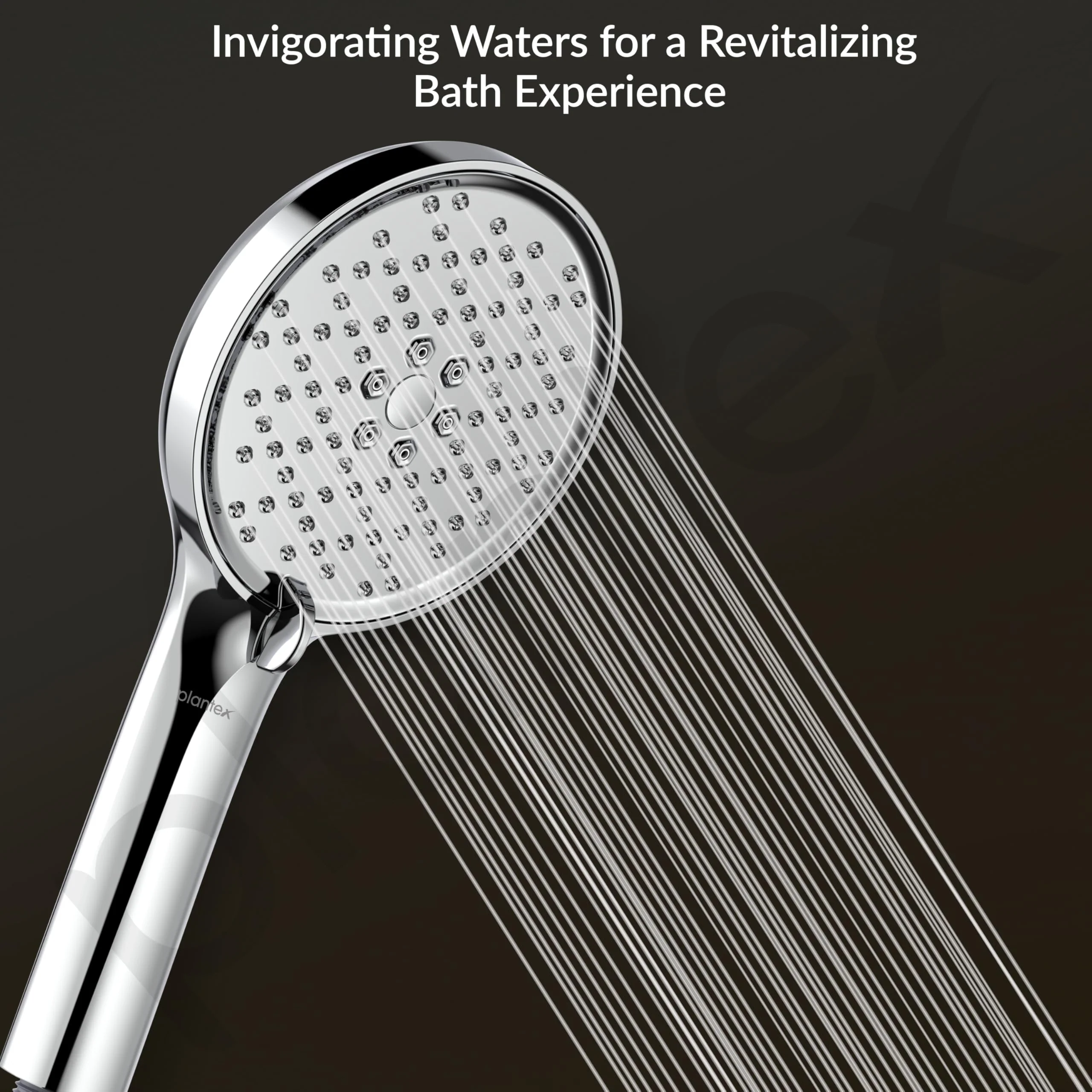 Plantex Acrylonitrile Butadiene Styrene Hand Shower For Bathroom/5 Inch Round Multi-Function 3 Mode Shower Hand/Hand Shower With 1.5 Meter Flexible Tube And Wall Hook-(Chrome) - Image 6