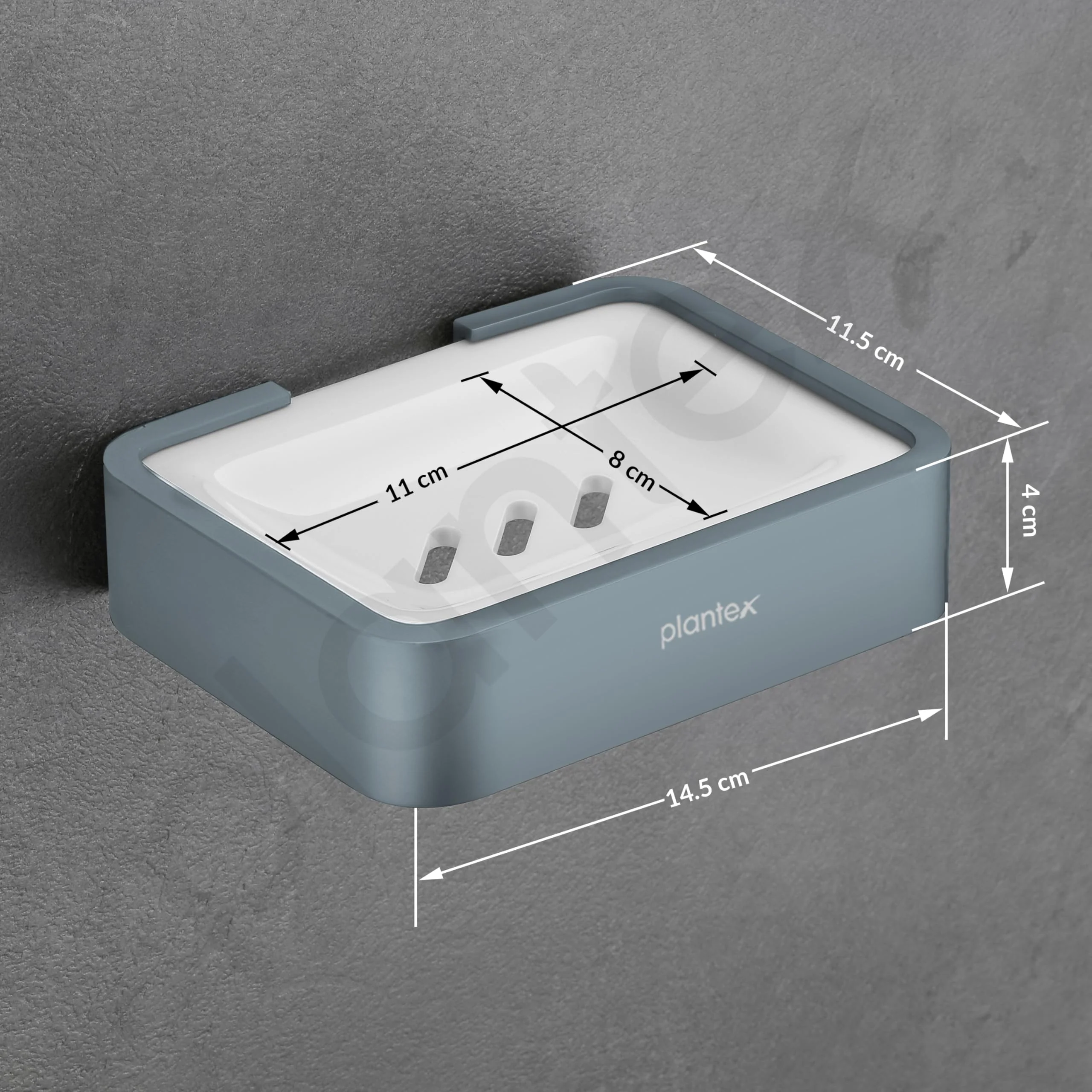 Plantex Aluminium and Acrylic Soap Case/Soap Holder for Bathroom/Soap Stand/Bathroom Accessories - (Grey and Milky White) - Image 3