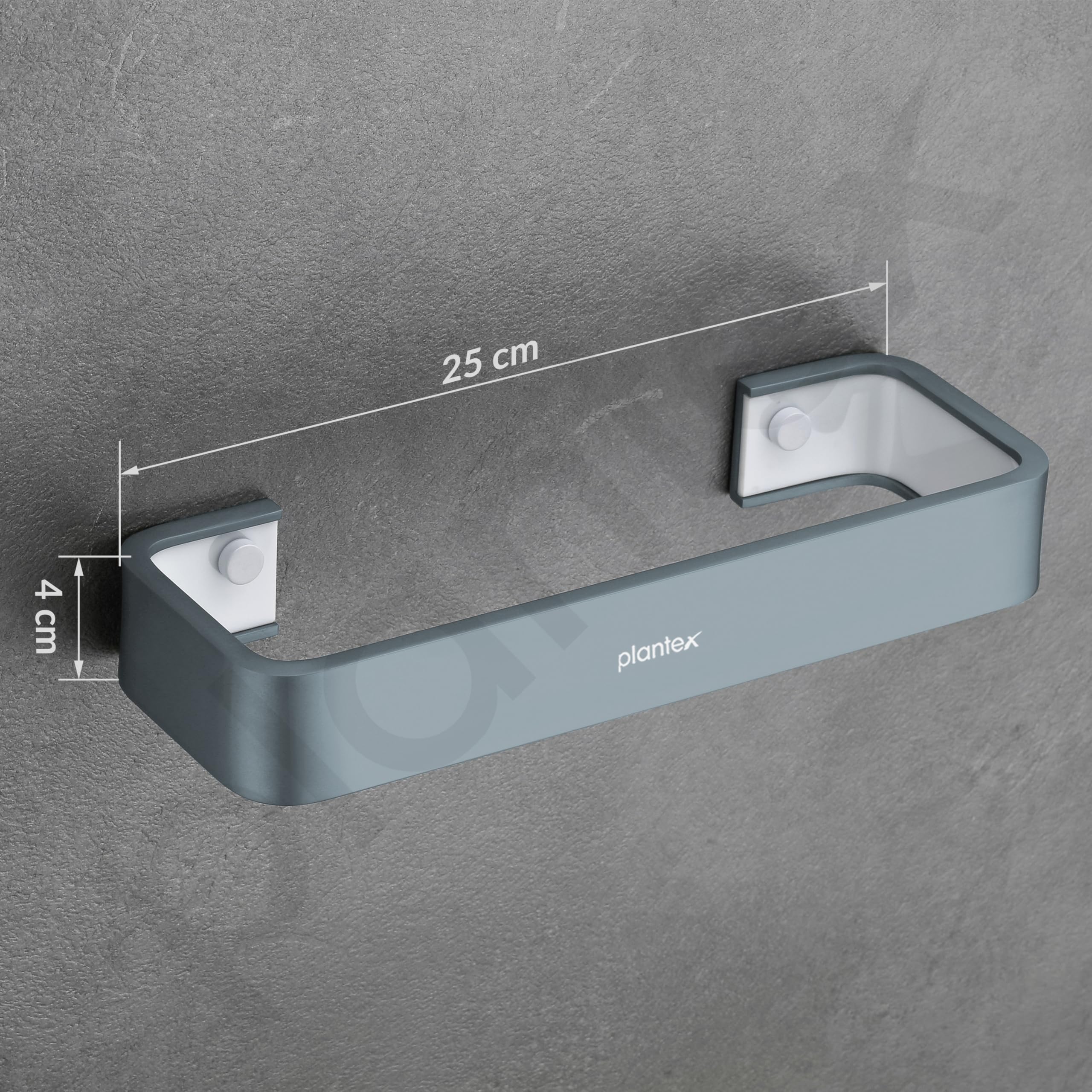 Plantex Aluminium and Acrylic Towel Hanger for wash Basin/Single Towel Rod for Bathroom/Hand Towel Hanger/Bathroom Accessories (Grey and Milky White) 9 Inch - Image 3