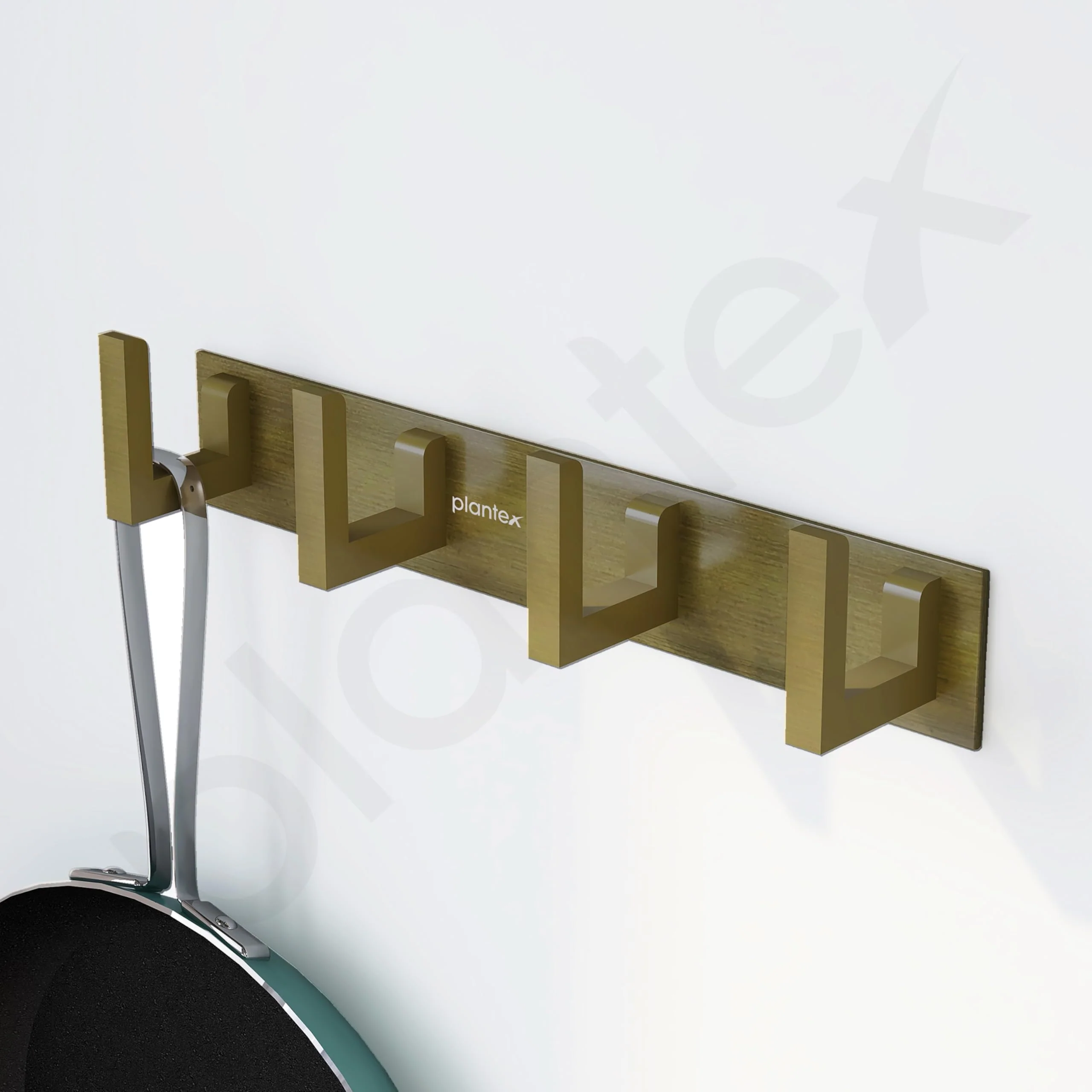 Plantex Aluminum Hook Rail with L-Shape Hooks for Walls of Bathroom/Kitchen–Hook Rail Bar for Clothes/Towel/Keys (4 Hooks, Brass Antique) - Pack of 2 - Image 7