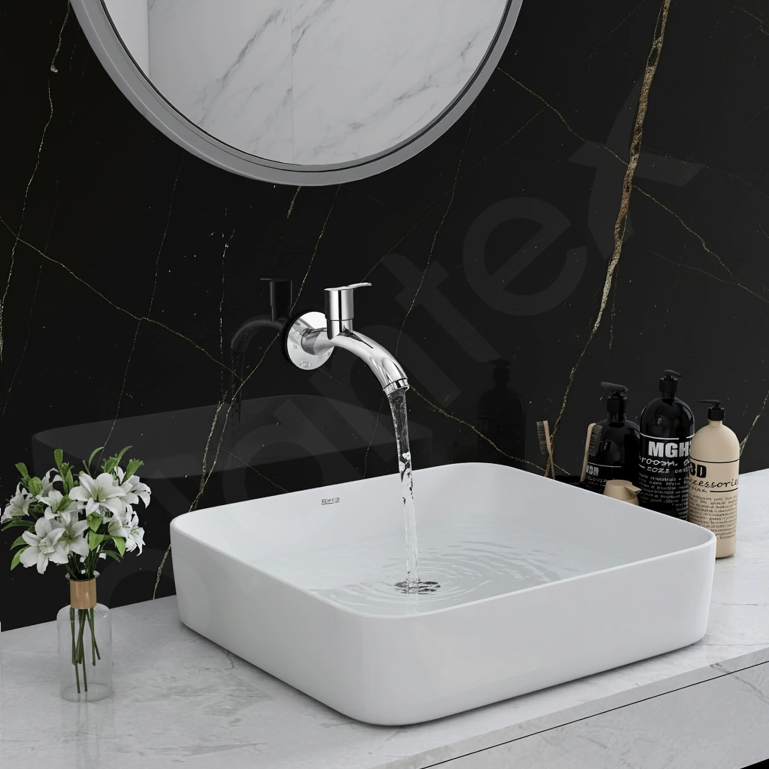 Plantex AQ-1402 Pure Brass Bib Cock Water Tap with Water Saving Aerator/Bib Tap with Brass Wall Flange & Teflon Tape-7 Year Warranty (Mirror Chrome Finish) - Image 6