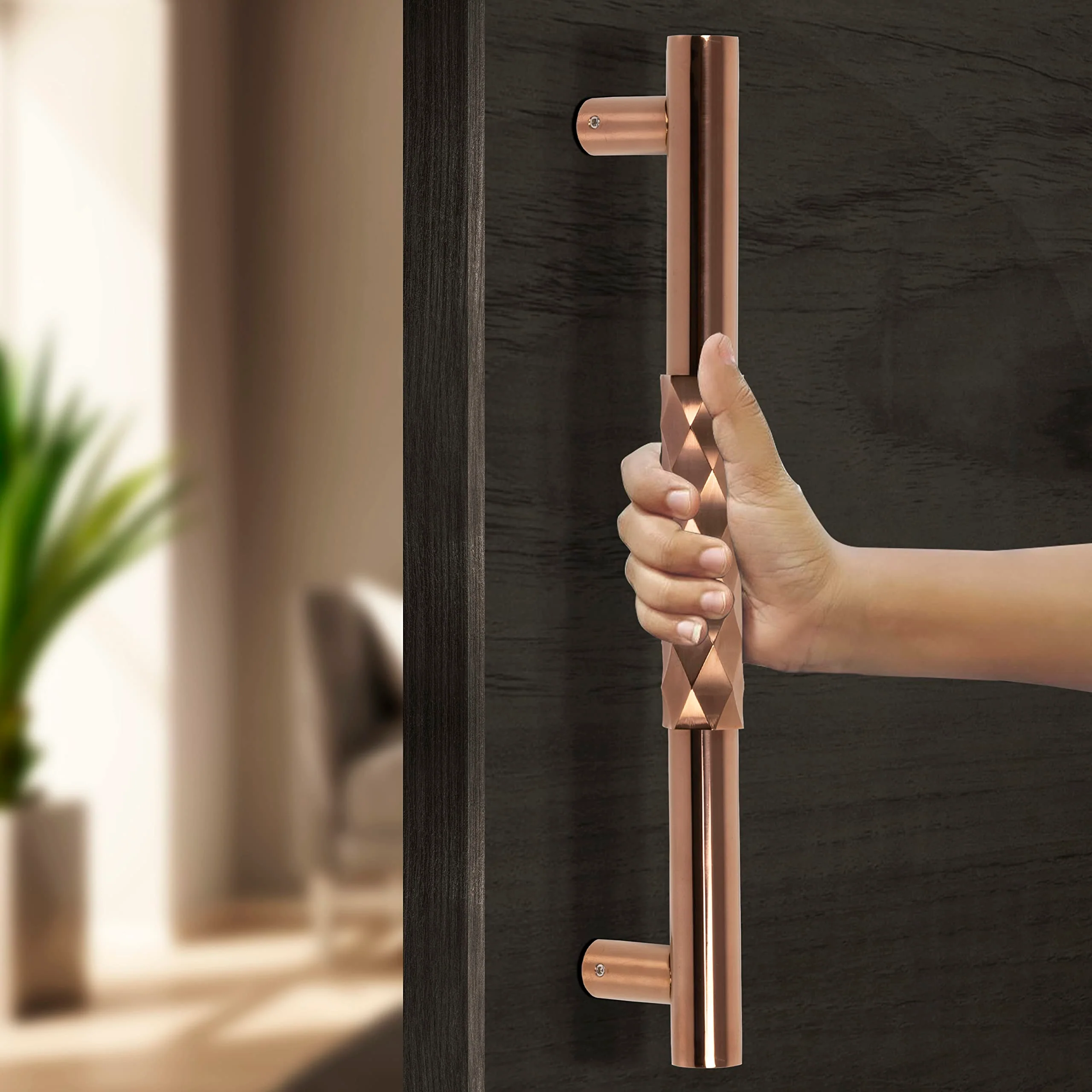 Plantex Aura Door Handle/Door & Home Decor/14 Inch Main Door Handle/Door Pull Push Handle – Pack of 1 (299,PVD Rose Gold Finish) - 3 Years Warranty - Image 5