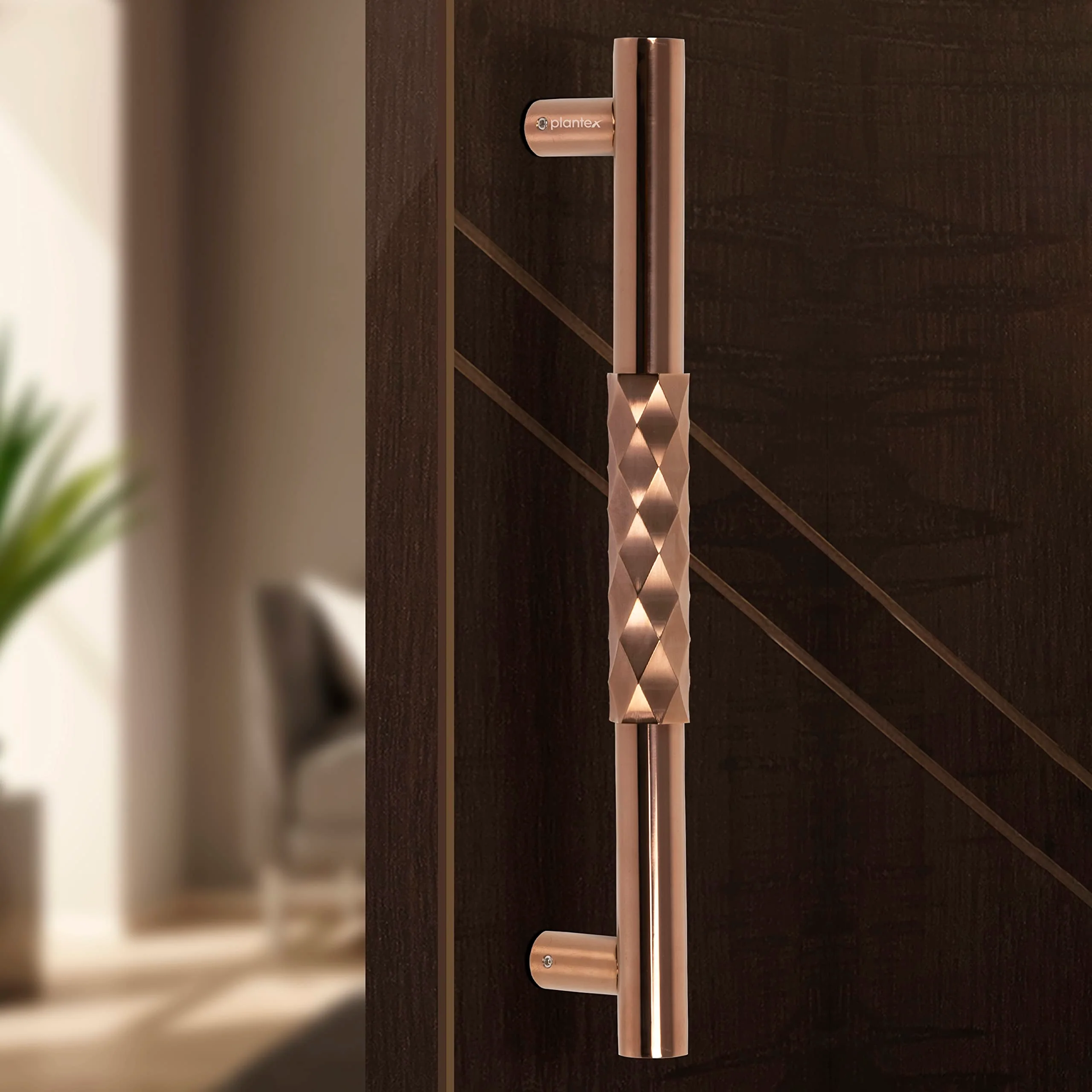 Plantex Aura Door Handle/Door & Home Decor/14 Inch Main Door Handle/Door Pull Push Handle – Pack of 1 (299,PVD Rose Gold Finish) - 3 Years Warranty - Image 7