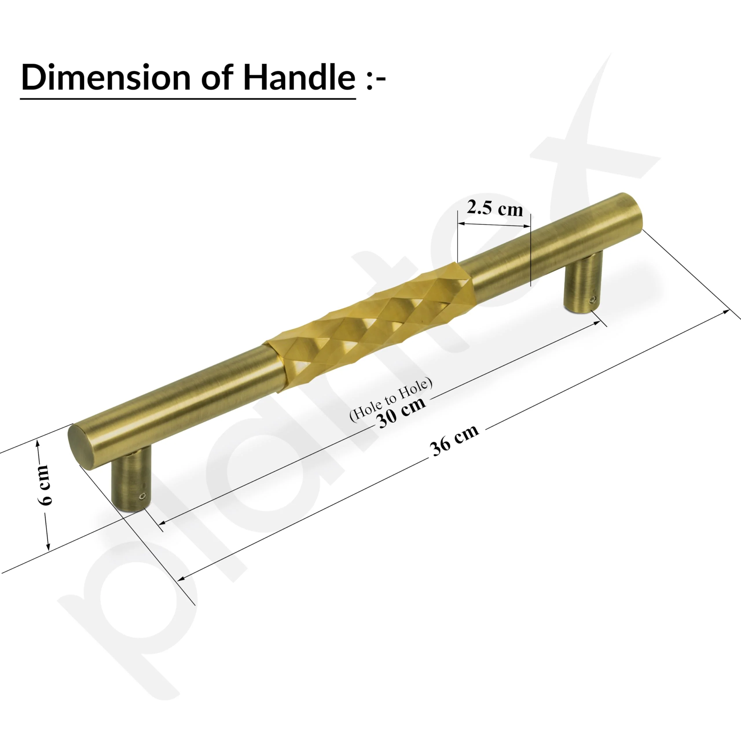 Plantex Aura Main Door Handle/Door Handle For Main Door/14 Inch Push Pull Handle For Home/Office/Hotel (Pack Of 1, Brass Antique&Pvd Gold Finish) - Image 2