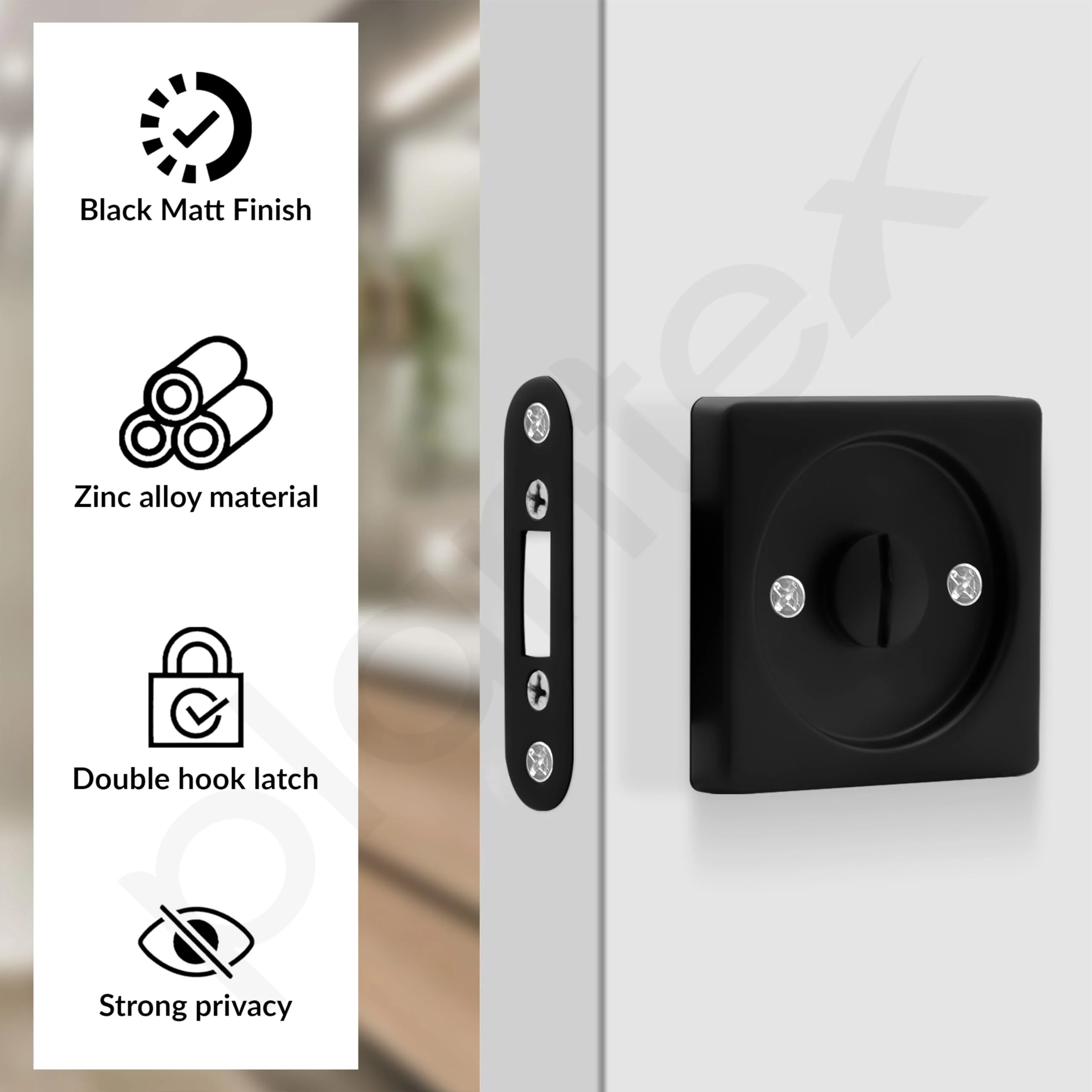 Plantex Baby Latch for Bathroom/Door Latch Lock/Bathroom Latch for Door/Chitkani for Bedroom/Office/Door Latches for Home - (DTM-620, Black) - Image 4