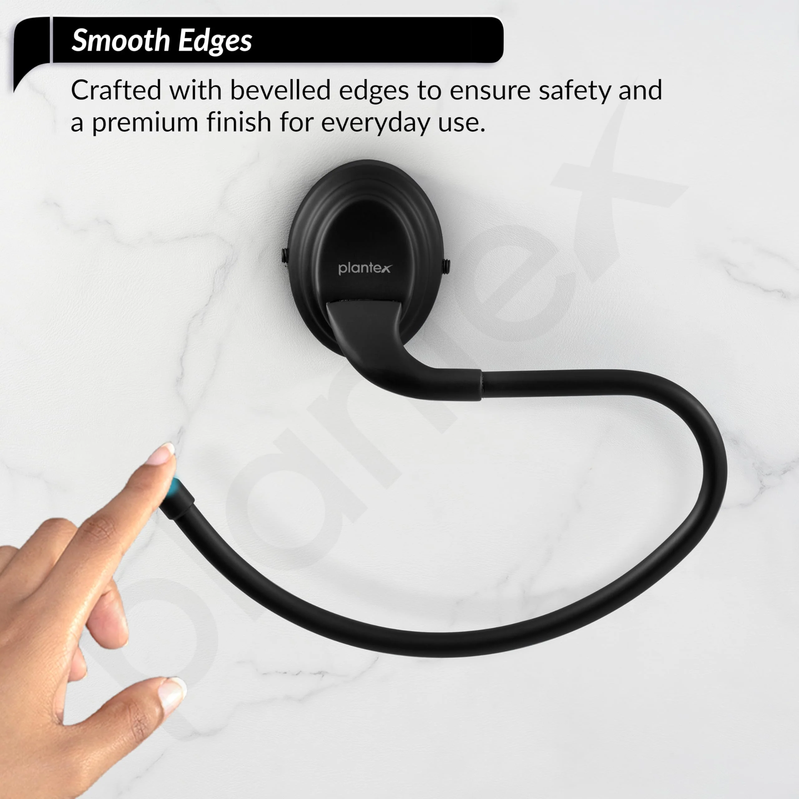Plantex Bathroom Accessories - Stainless Steel 304 Grade Cubic Napkin Holder/Towel Holder/Towel Hanger for Kitchen/Towel Ring (Black) - Image 7