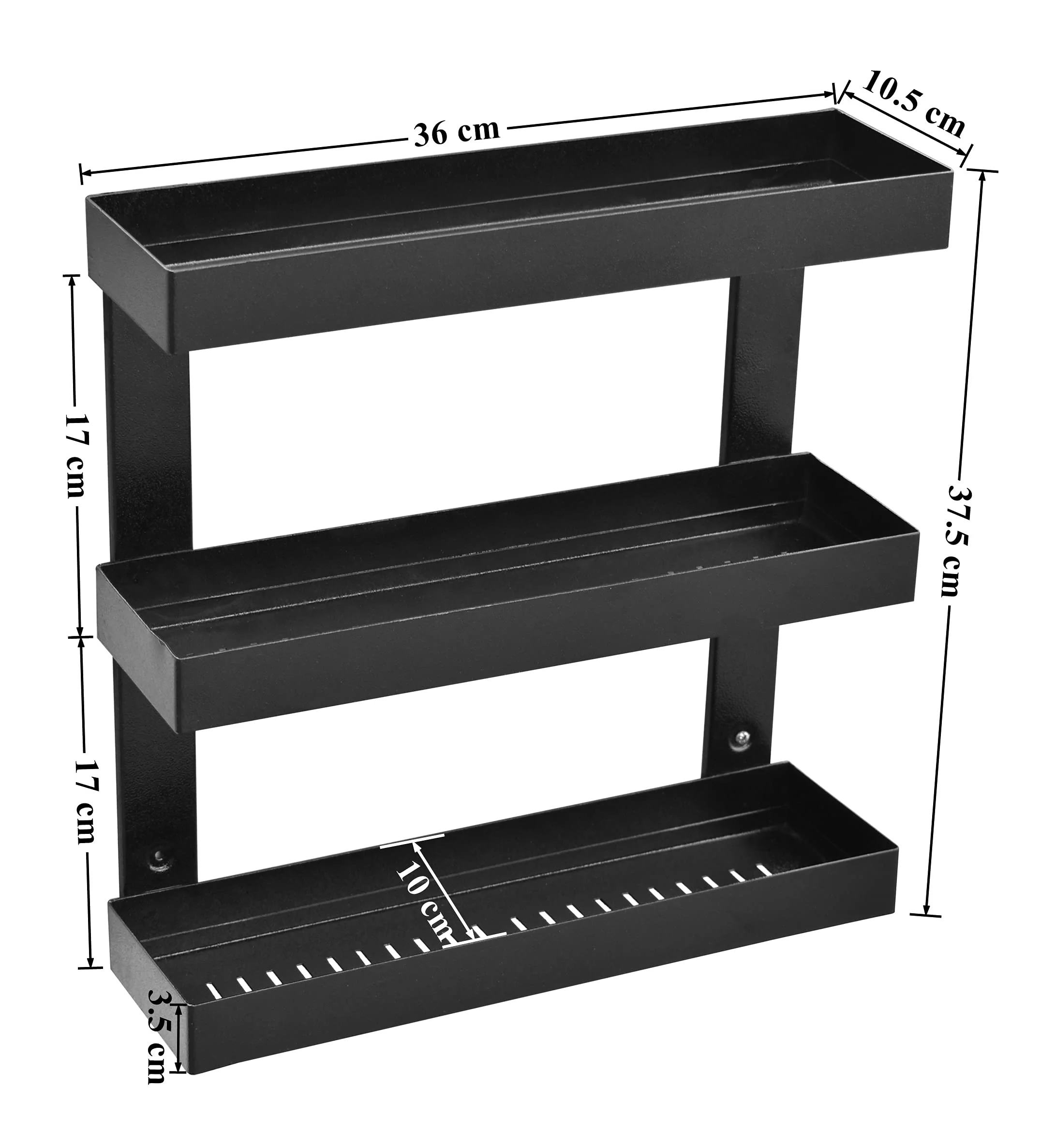Plantex Bathroom Organizer - GI Metal 3 Tier Multipurpose Bathroom Shelf for Wall/Bathroom Accessories - Image 2