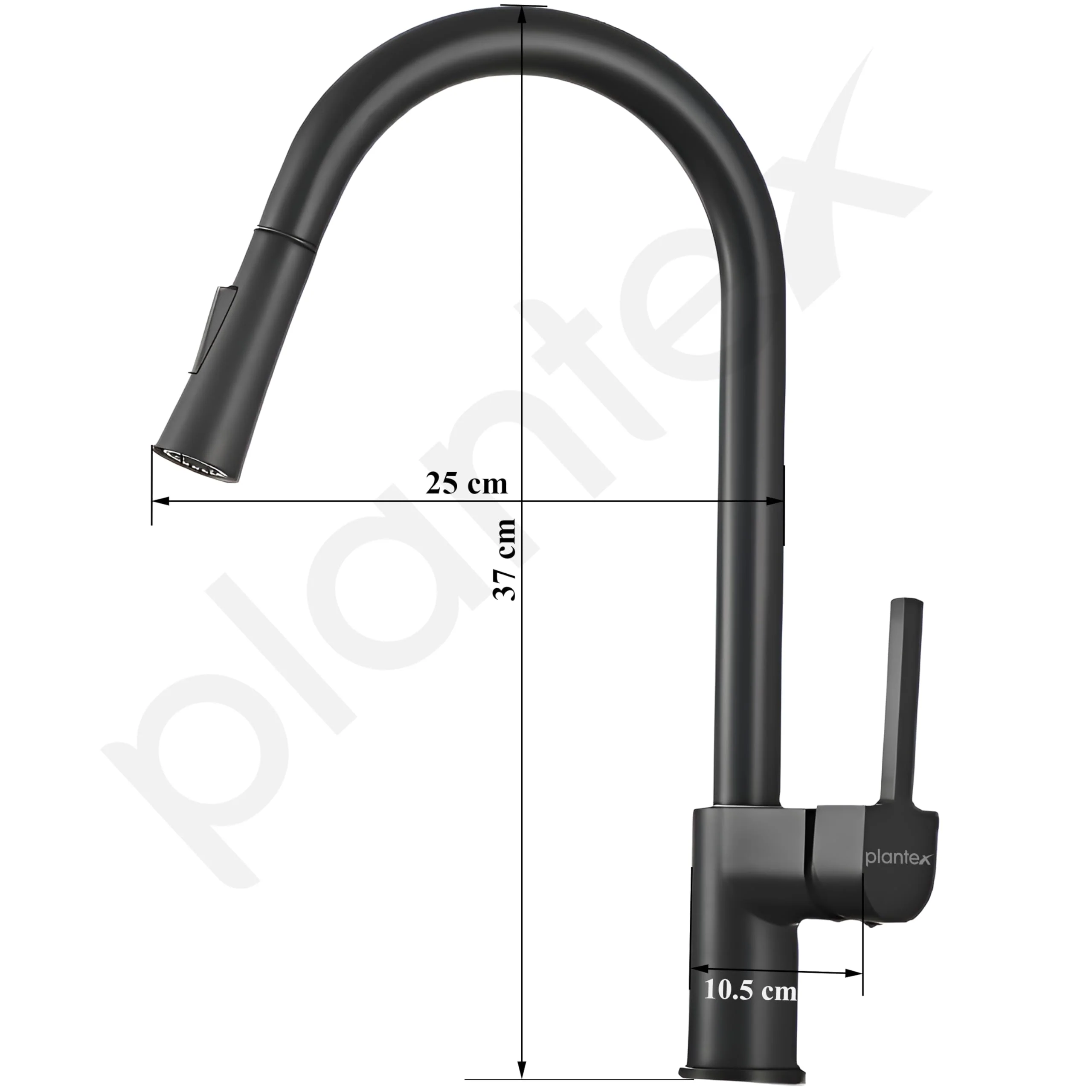 Plantex Brass Kitchen Sink Faucet/Kitchen Mixer Tap with Water Saving Nozzle and 360° Swivel Spout/Hot and Cold Kitchen Faucet/Dual Spray Modes-(Black) - Image 2