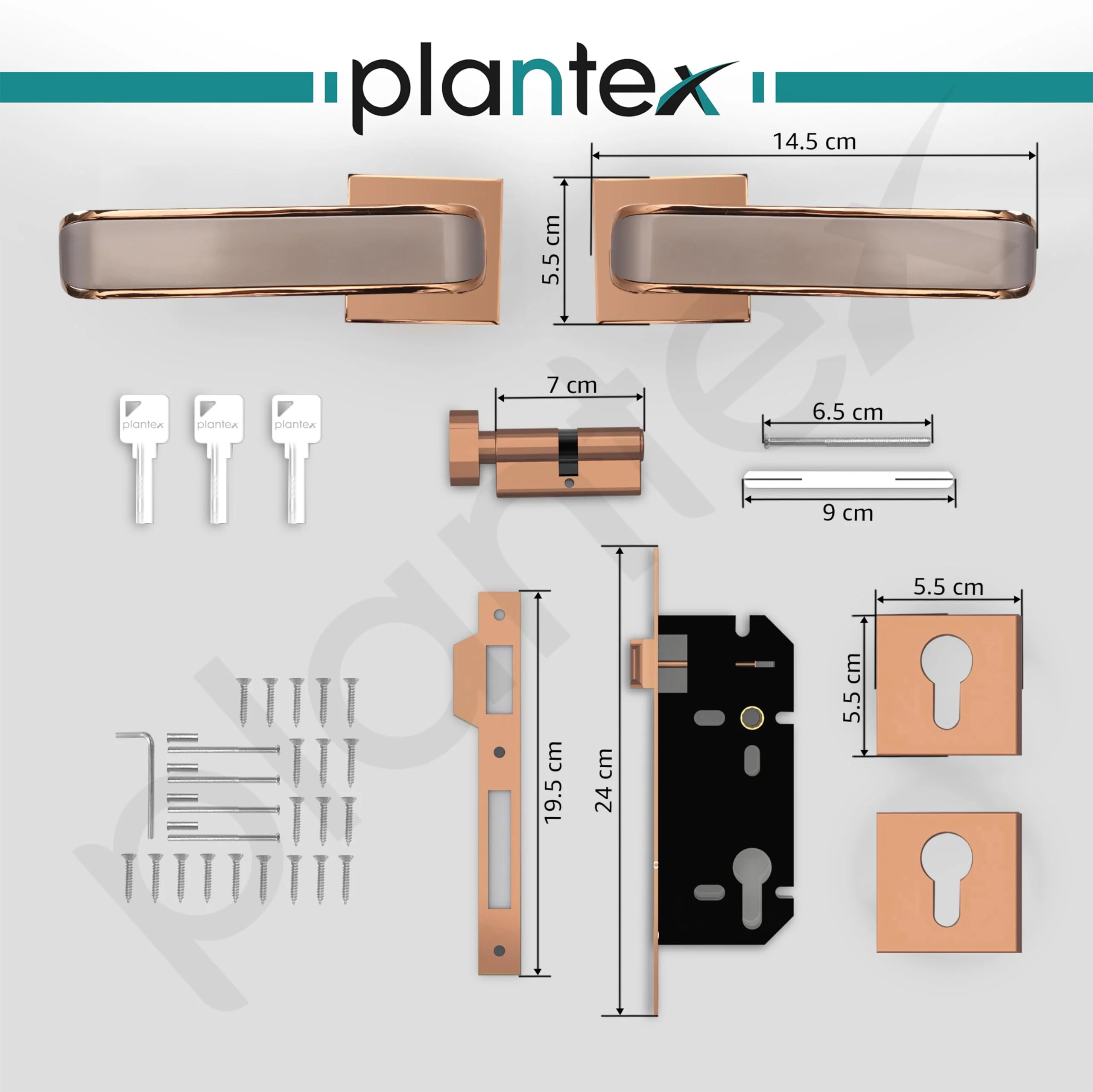 Plantex Premium Door Lock with 3 Years of Warranty by plantex/Main Door Lock for Home/Mortise Locks for Door (7112 - PVD Choco & Satin Black) - Image 4
