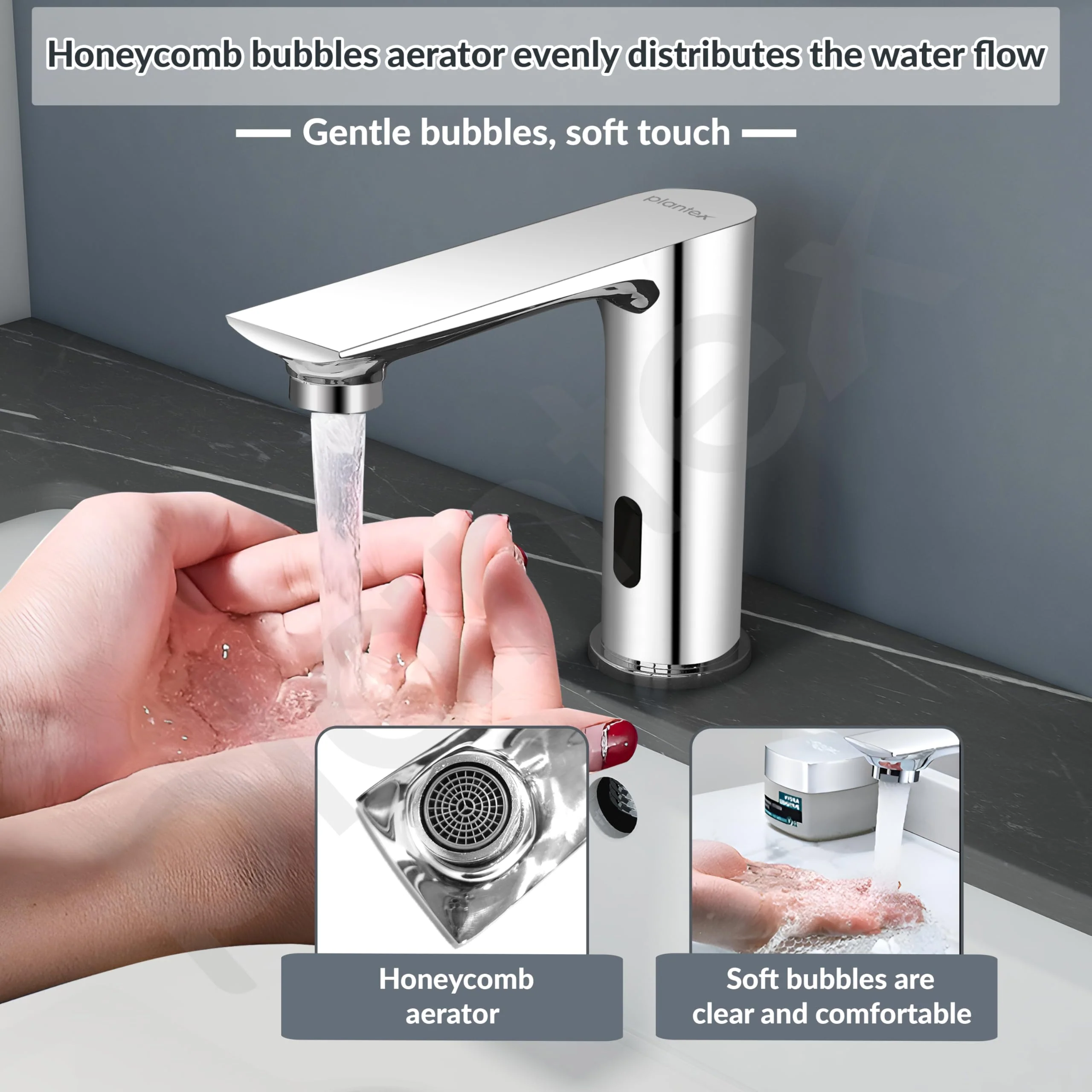 Plantex Brass Sensor Tap for Wash Basin with Brass/Touchless Basin Faucet/Electronic Pillar Tap for Wash Basin-(Chrome) - Image 4