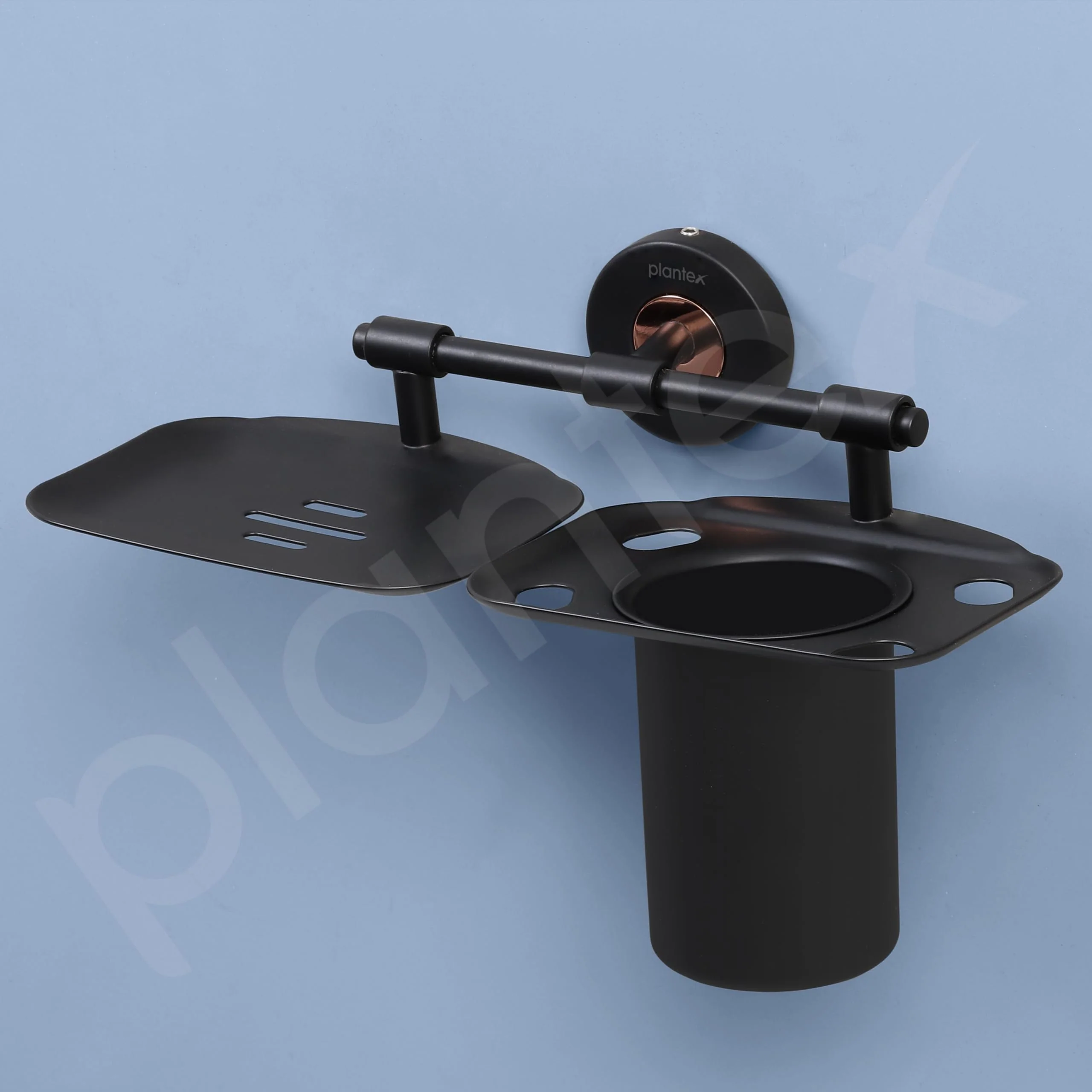 Plantex Brass with 304 Grade Stainless Steel 2 in1 Soap Dish with Tumbler Holder/Soap Stand/Tooth Brush Holder Bathroom Accessories - RDAB (Black) - Image 6