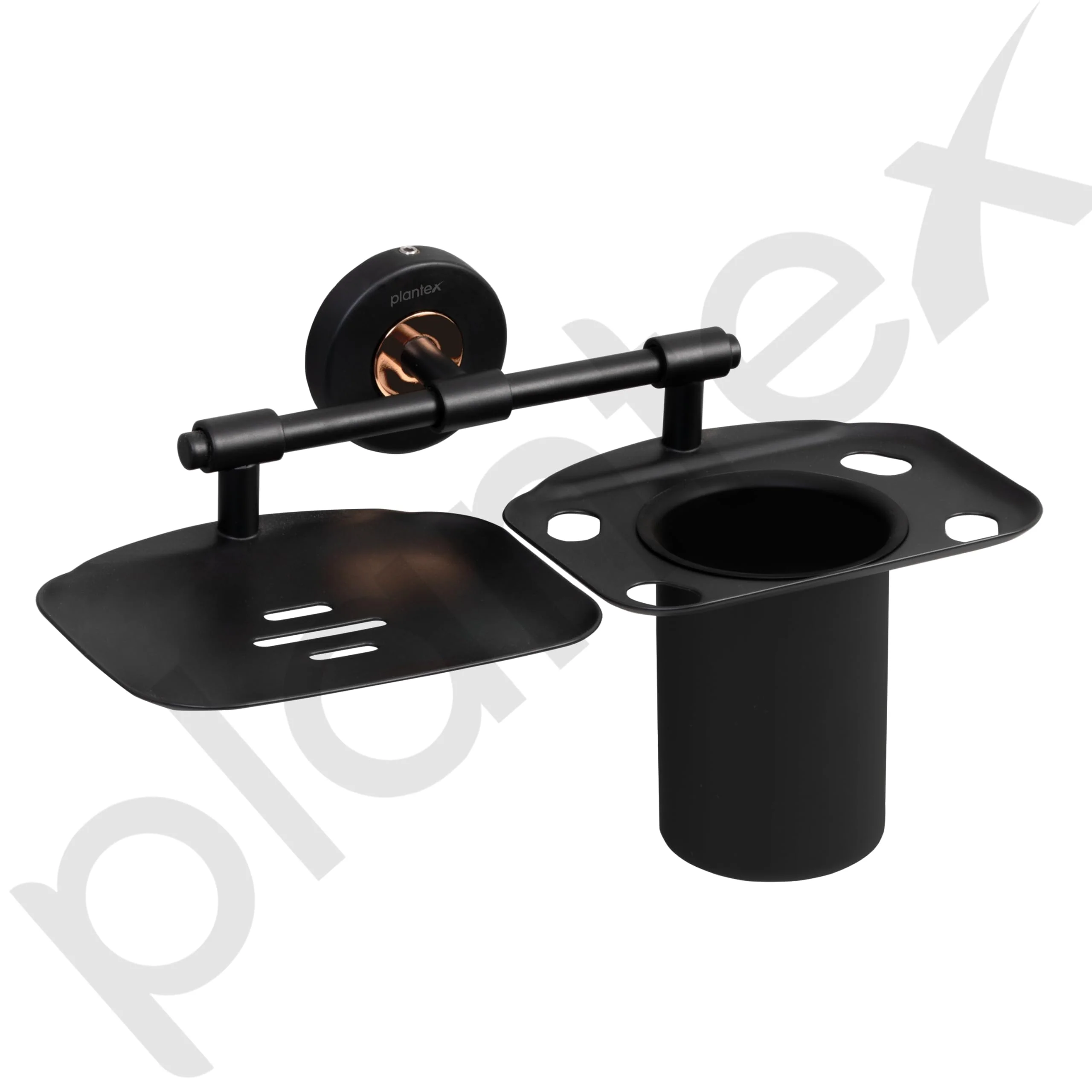 Plantex Brass with 304 Grade Stainless Steel 2 in1 Soap Dish with Tumbler Holder/Soap Stand/Tooth Brush Holder Bathroom Accessories - RDAB (Black) - Image 7