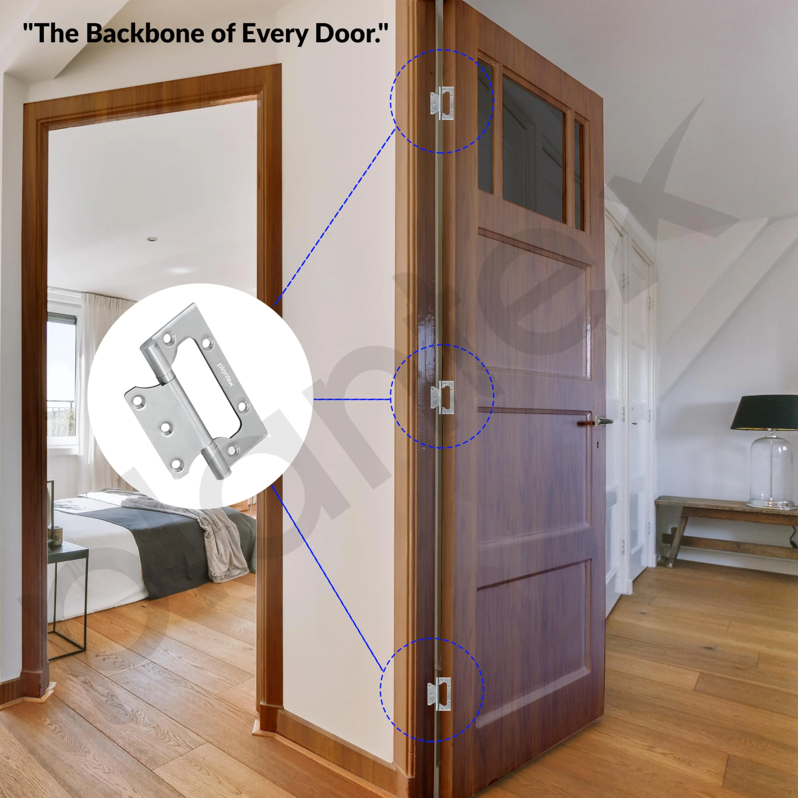 Plantex Butterfly Hinges for Door/Stainless Steel Door Hinges/Non-Mortise Hinges/4 Inch x 14 Gauge Hinges/2.5 mm Hinges for Home/Office/Hotel - Pack of 1 (Chrome) - Image 7