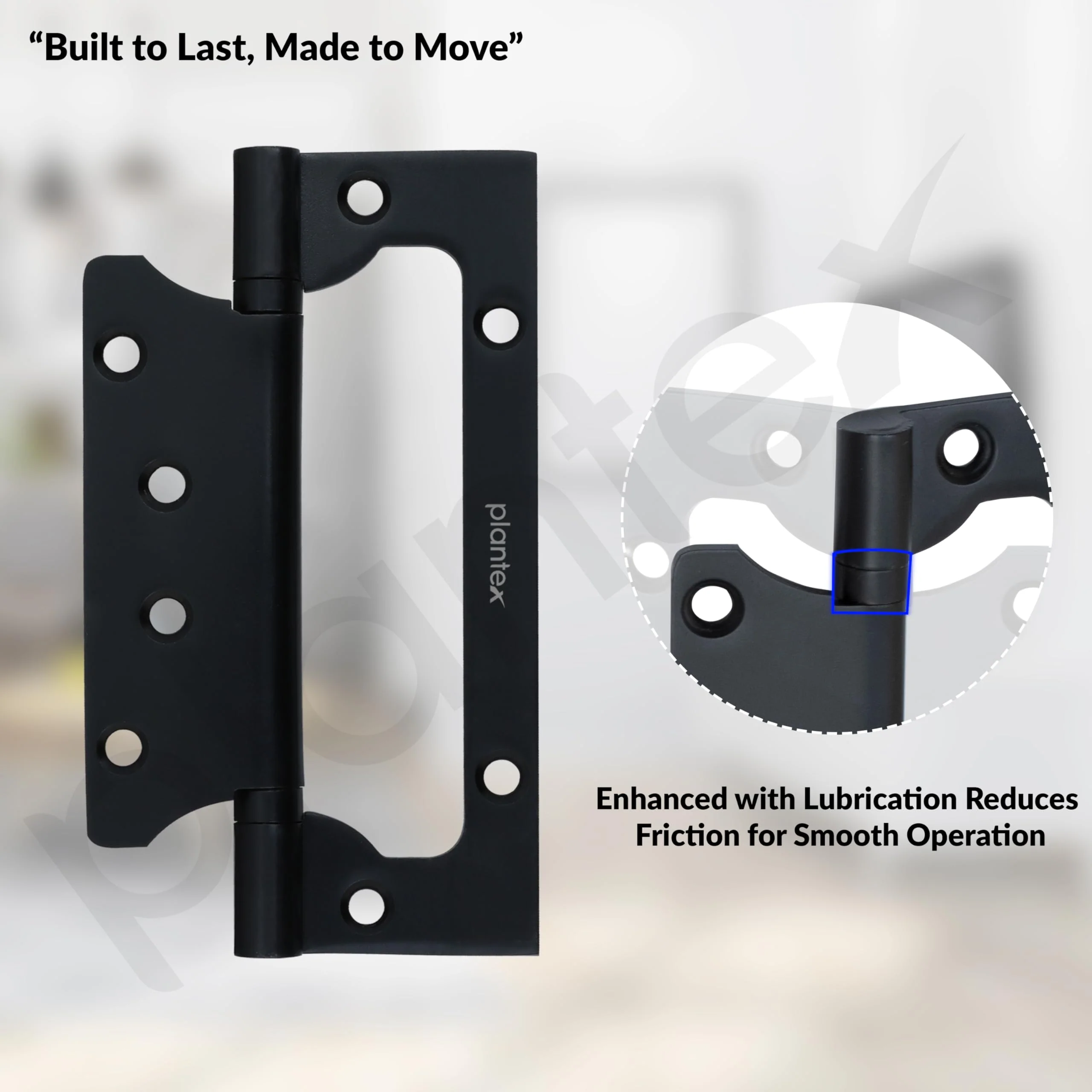 Plantex Butterfly Hinges for Door/Stainless Steel Door Hinges/Non-Mortise Hinges/5 Inch x 14 Gauge Hinges/2.5 mm Hinges for Home/Office/Hotel - Pack of 6 (Black) - Image 6