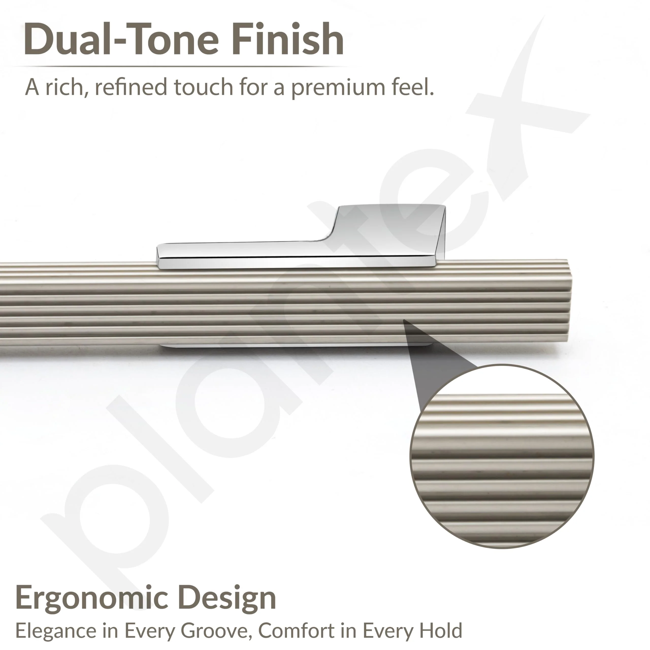 Plantex Cabinet Handle/160mm Handle for Cabinet/Door Pull-Push Handle for Home/Office/Hotel - Pack of 1 (Satin White & Chrome) - Image 4