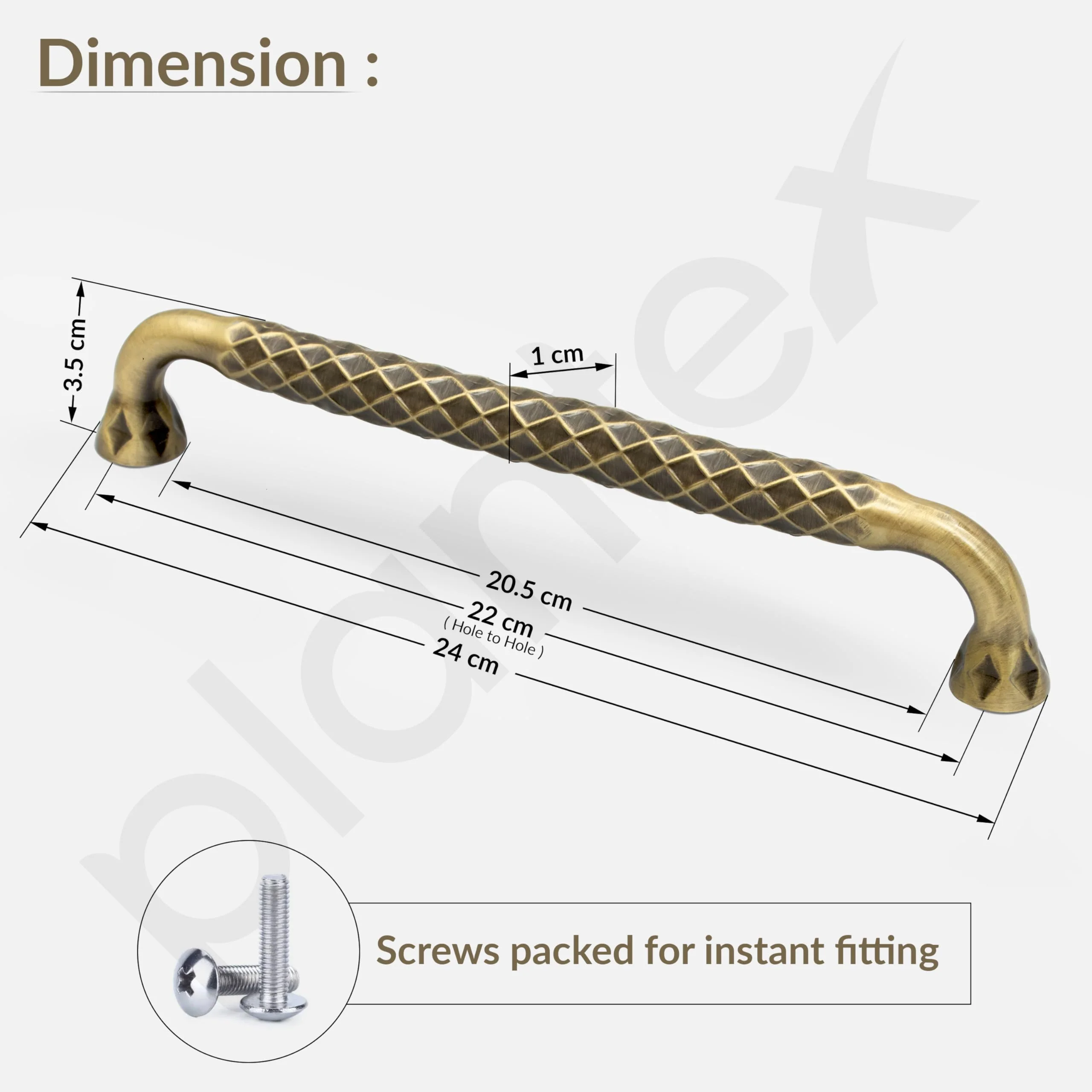 Plantex Cabinet Handle/224mm Handle for Cabinet/Door Pull-Push Handle for Home/Office - Pack of 1 (Brass Antique) - Image 3