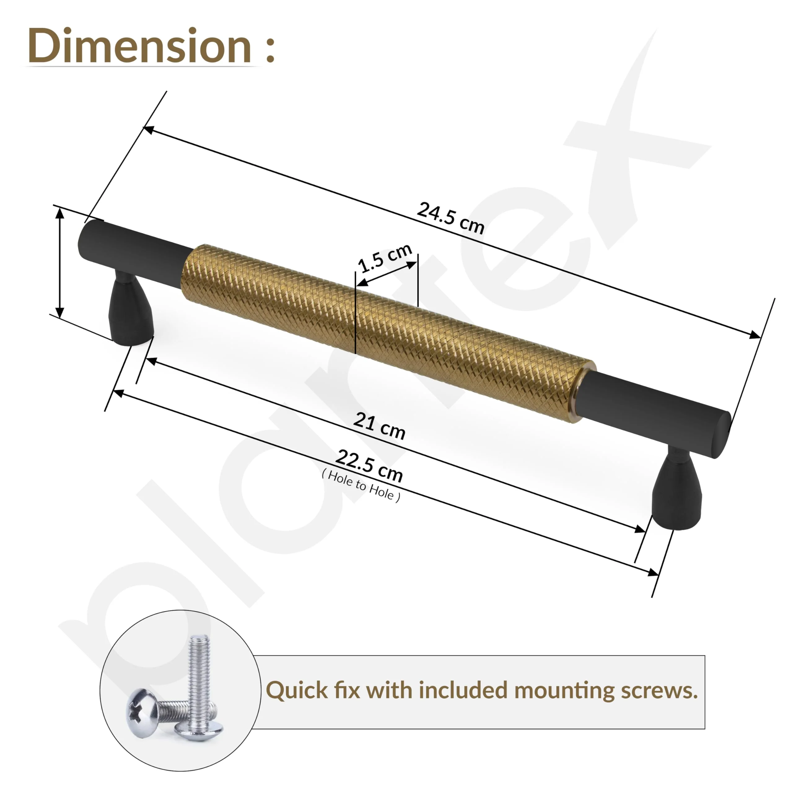 Plantex Cabinet Handle/224mm Handle for Cabinet/Furniture/Door Pull-Push Handle for Home/Office - Pack of 1 (Brass Antique) - Image 3