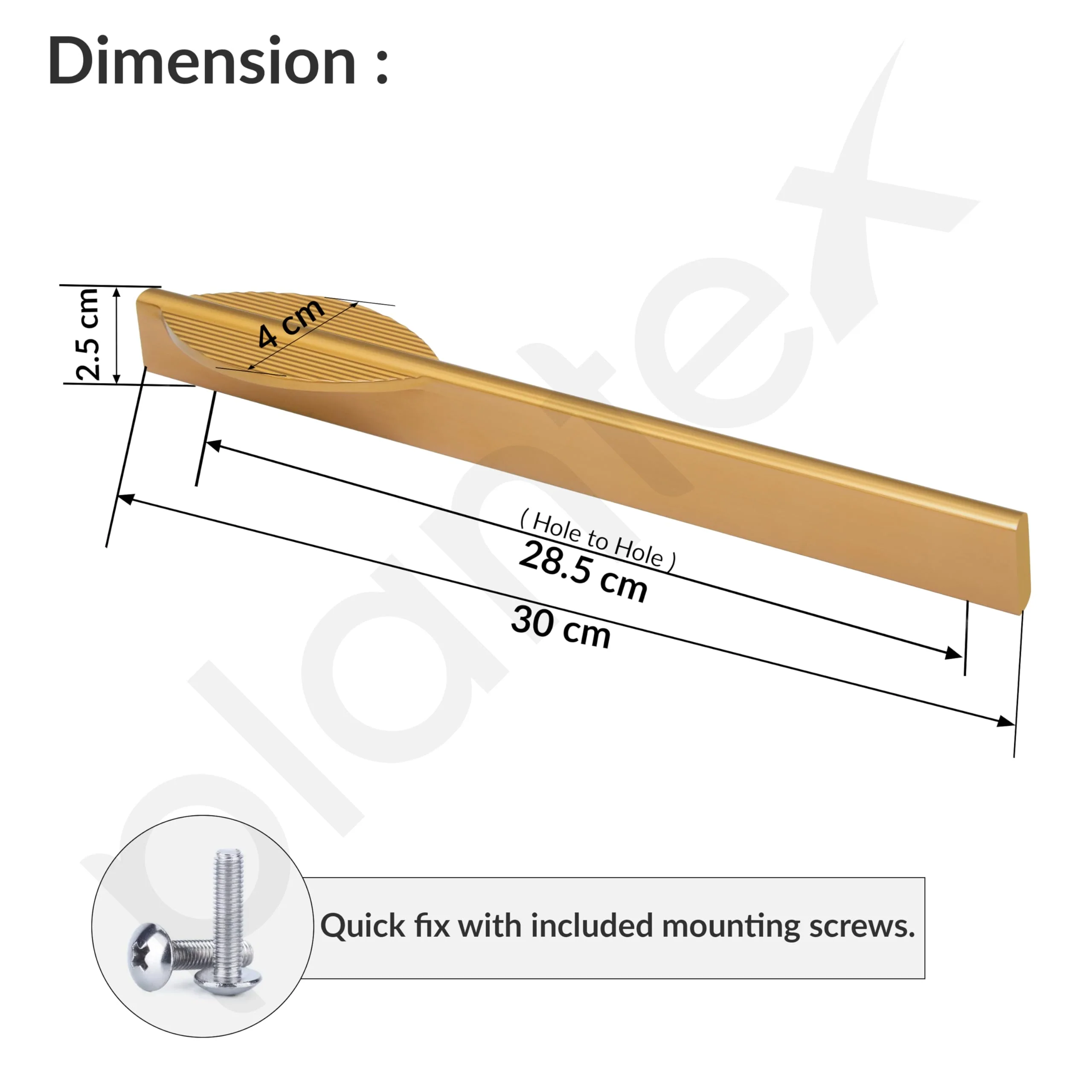 Plantex Cabinet Handle/288mm Handle for Cabinet/Door & Home Decore/Door Pull-Push Handle for Home/Office - Pack of 1 (Gold) - Image 3