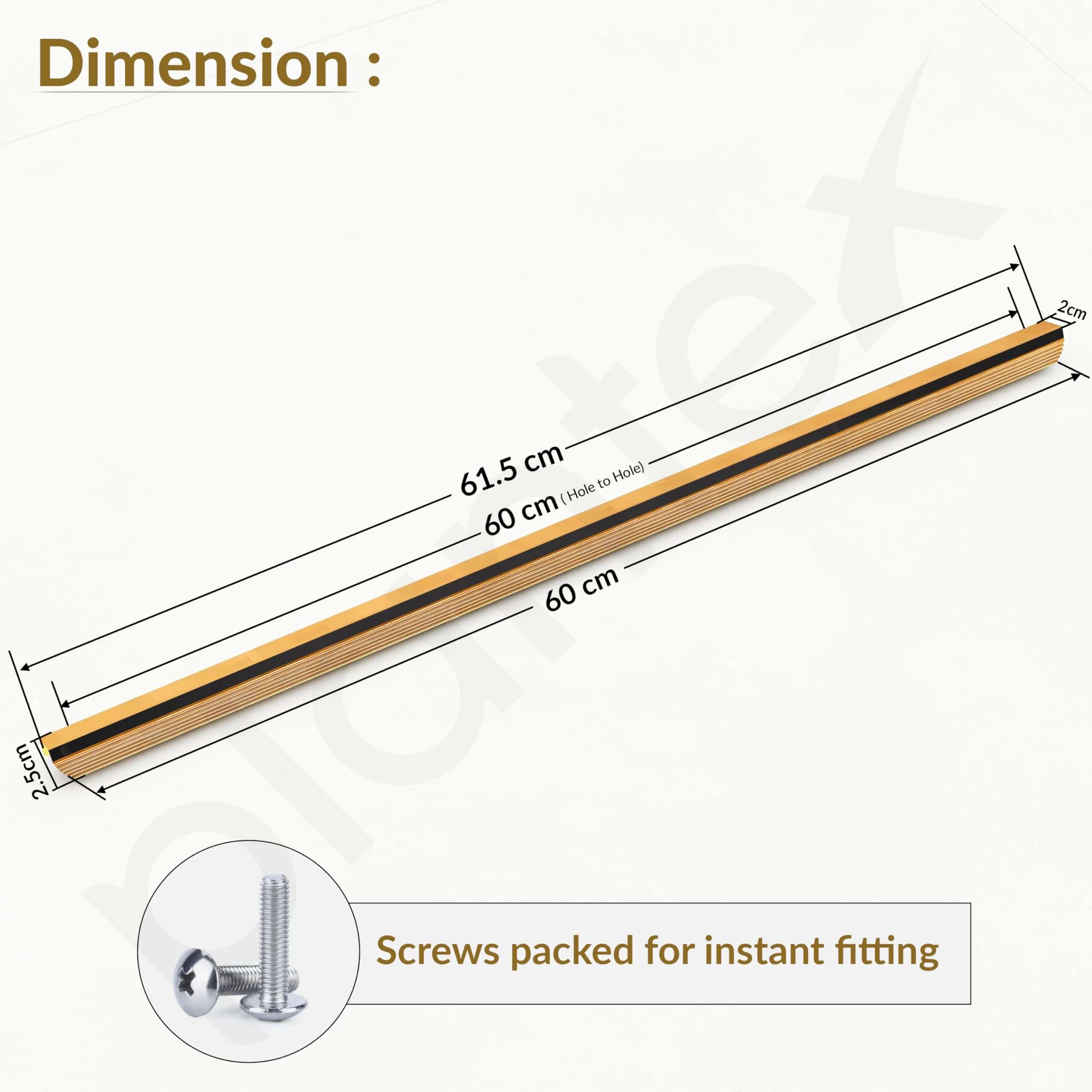 Plantex Cabinet Handle/600mm Handle for Cabinet/Drawer/Kitchen Handle/Door Pull-Push Handle for Home/Office - Pack of 1 (Gold) - Image 3
