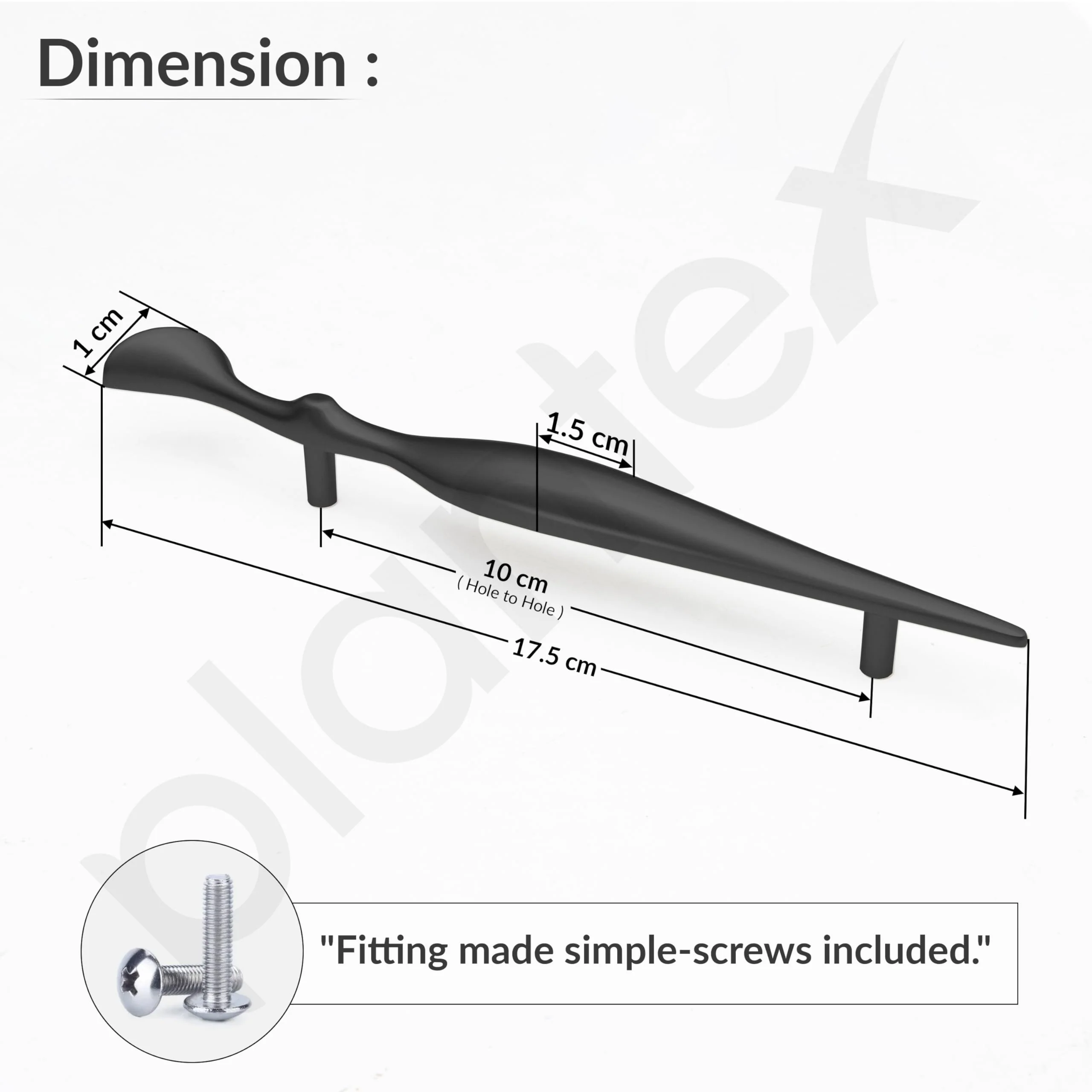 Plantex Cabinet Handle/96mm Handle for Cabinet/Wardrobe Handle/Door Pull-Push Handle for Home/Office - Pack of 1 (Black) - Image 3