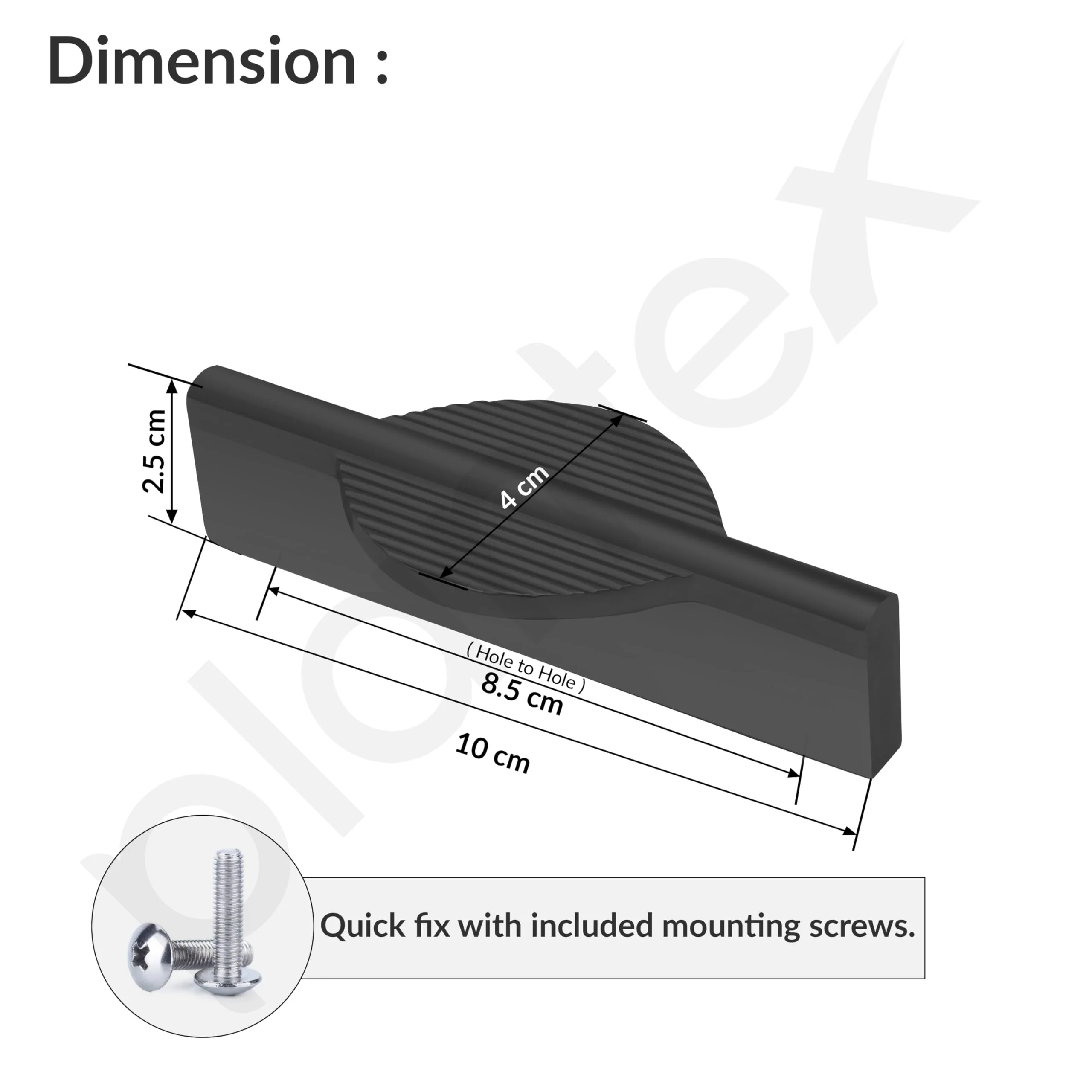 Plantex Cabinet Handle/96mm Handle for Cabinet/Wardrobe/Kitchen Handle/Door Pull-Push Handle for Home/Office - Pack of 1 (Black) - Image 3