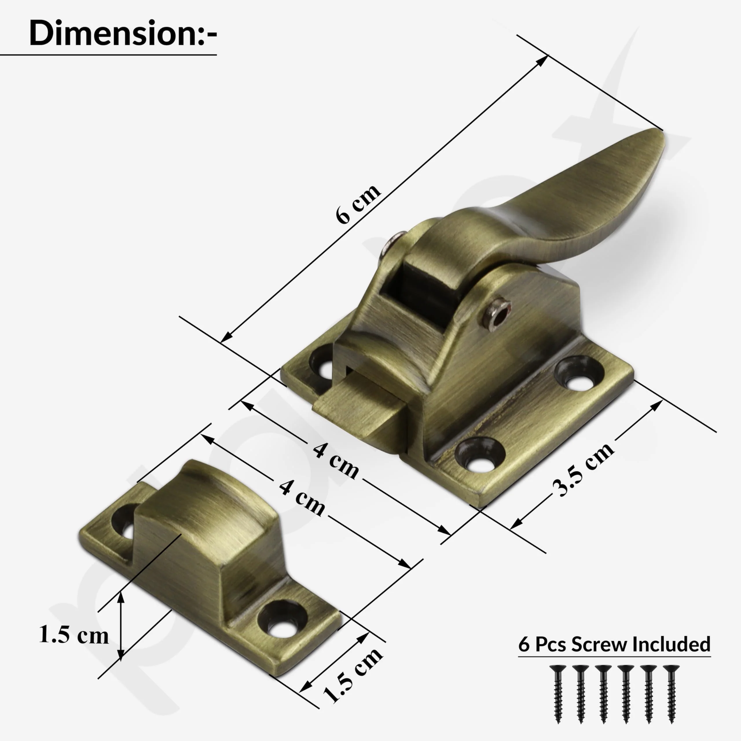Plantex Cabinet Latch – Heavy-Duty Hatch Case Bolt for Storage Units, Toolboxes, Kitchen Cabinets & Cupboards - Pack of 1 (Brass Antique) - Image 3