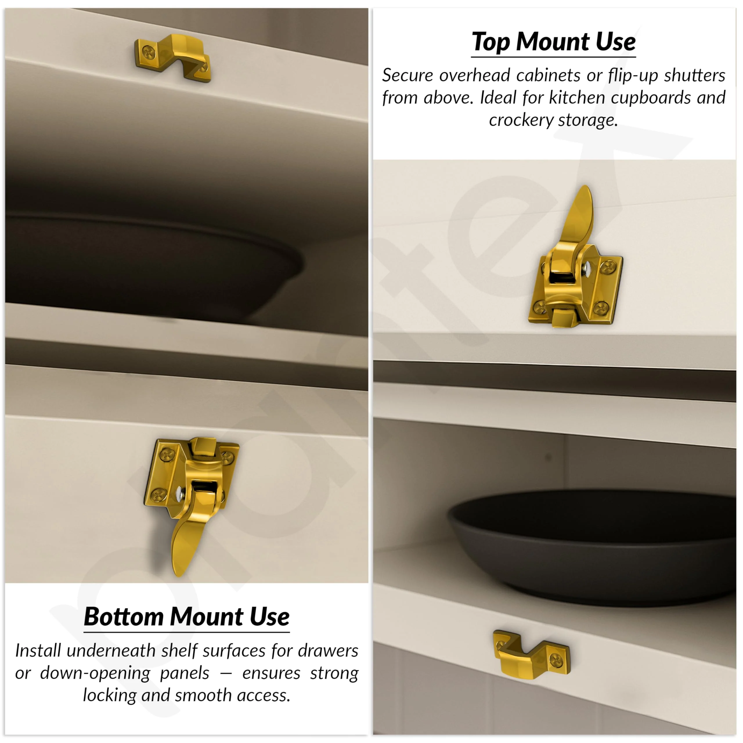Plantex Cabinet Latch – Heavy-Duty Hatch Case Bolt for Storage Units, Toolboxes, Kitchen Cabinets & Cupboards - Pack of 1 (Gold) - Image 7