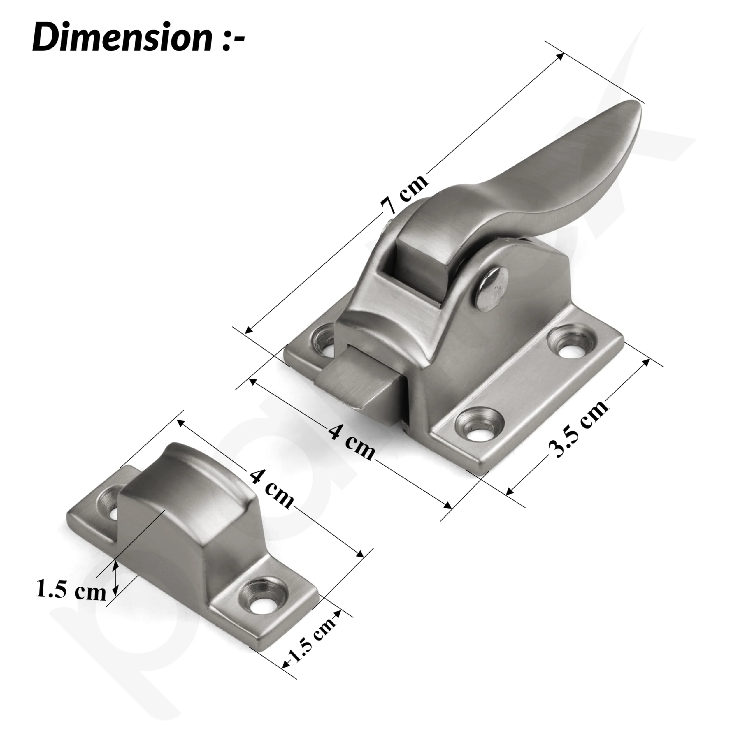 Plantex Cabinet Latch – Heavy-Duty Hatch Case Bolt for Storage Units, Toolboxes, Kitchen Cabinets & Cupboards - Pack of 2 (Satin) - Image 3